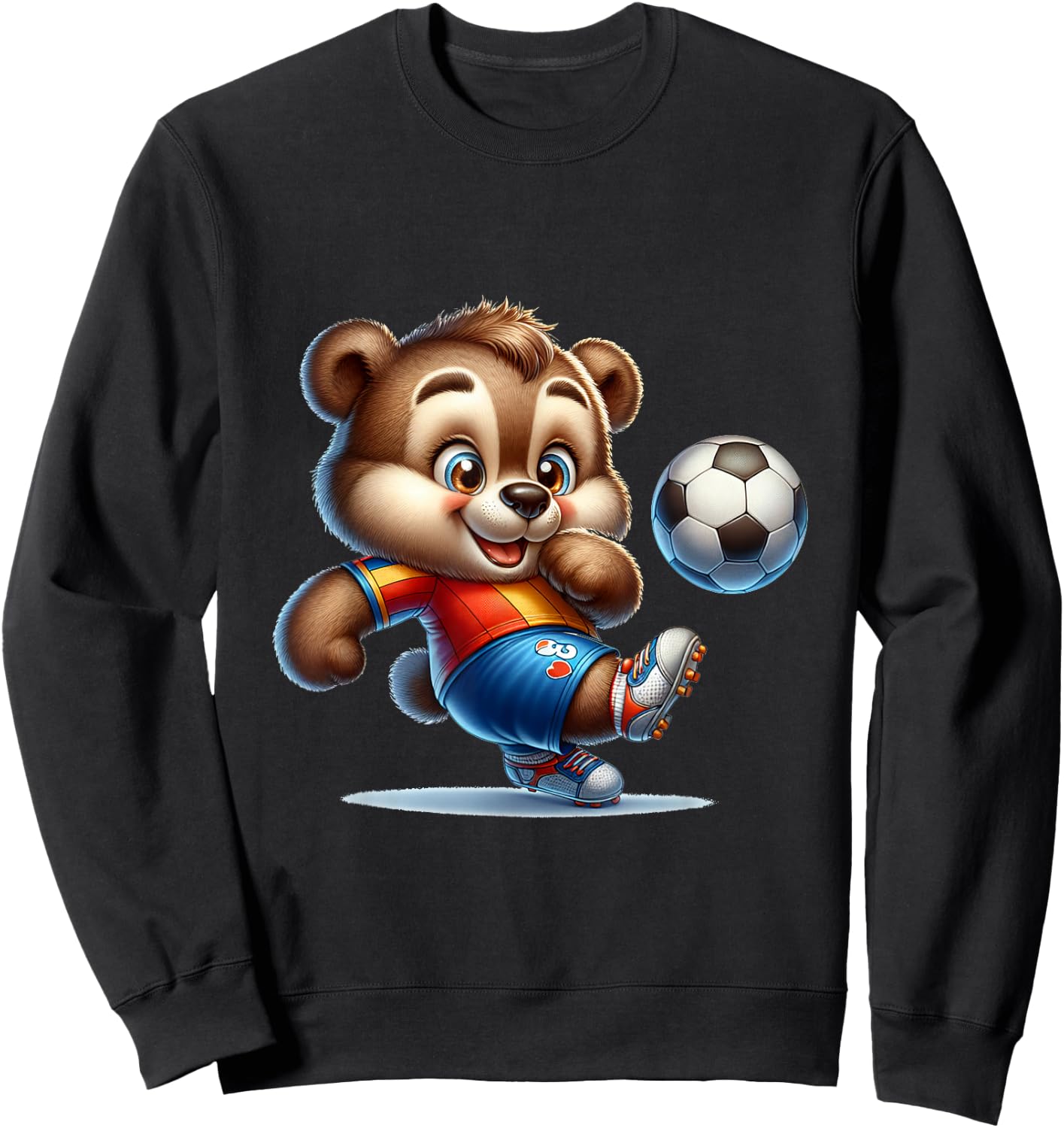 Cute Soccer Player Bear Sweatshirt - Sweatshirt | Black
