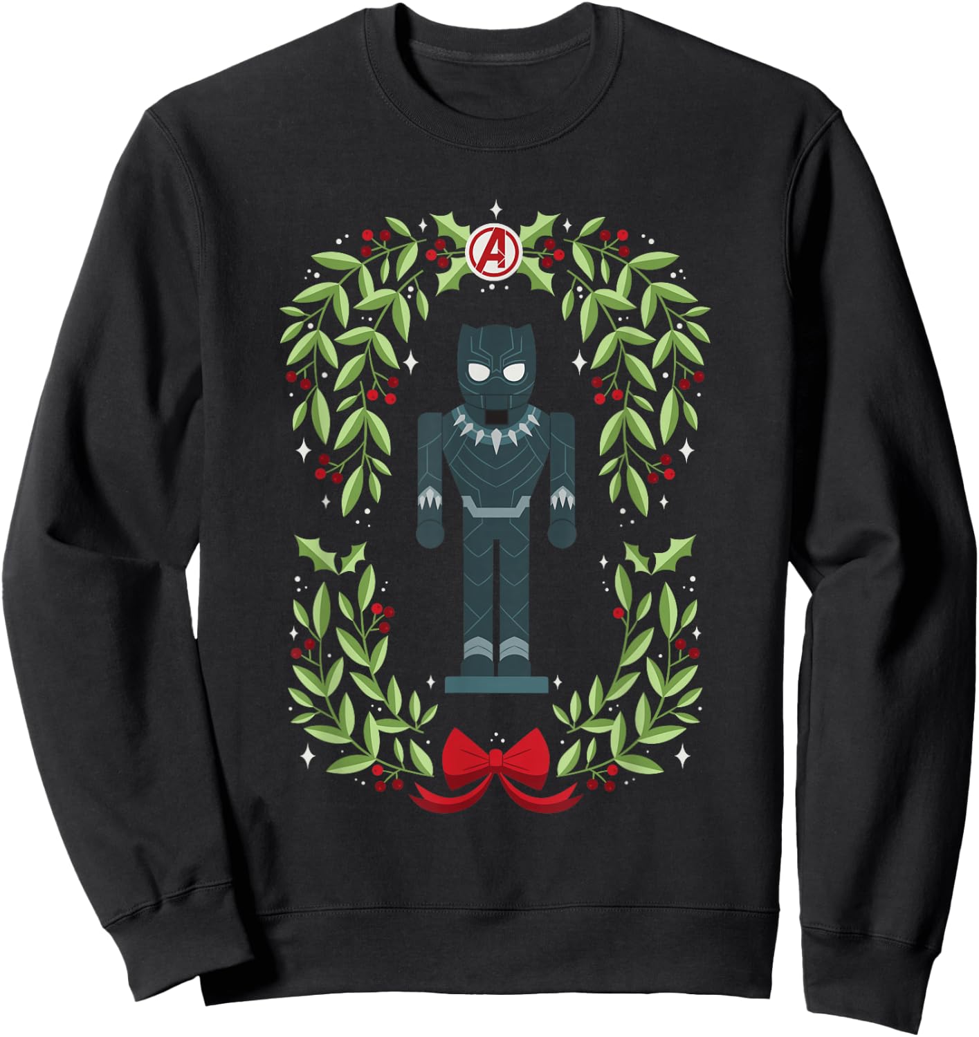 Marvel Holiday Christmas Avengers Black Panther Nutcracker Sweatshirt - Sweatshirt | Black