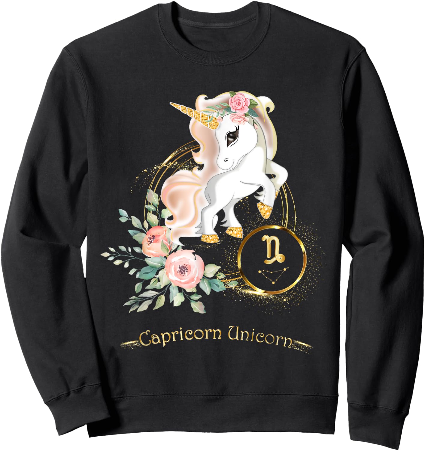Capricorn Shirt Zodiac Unicorn Sign Astrology Kids Sweatshirt - Sweatshirt | Black