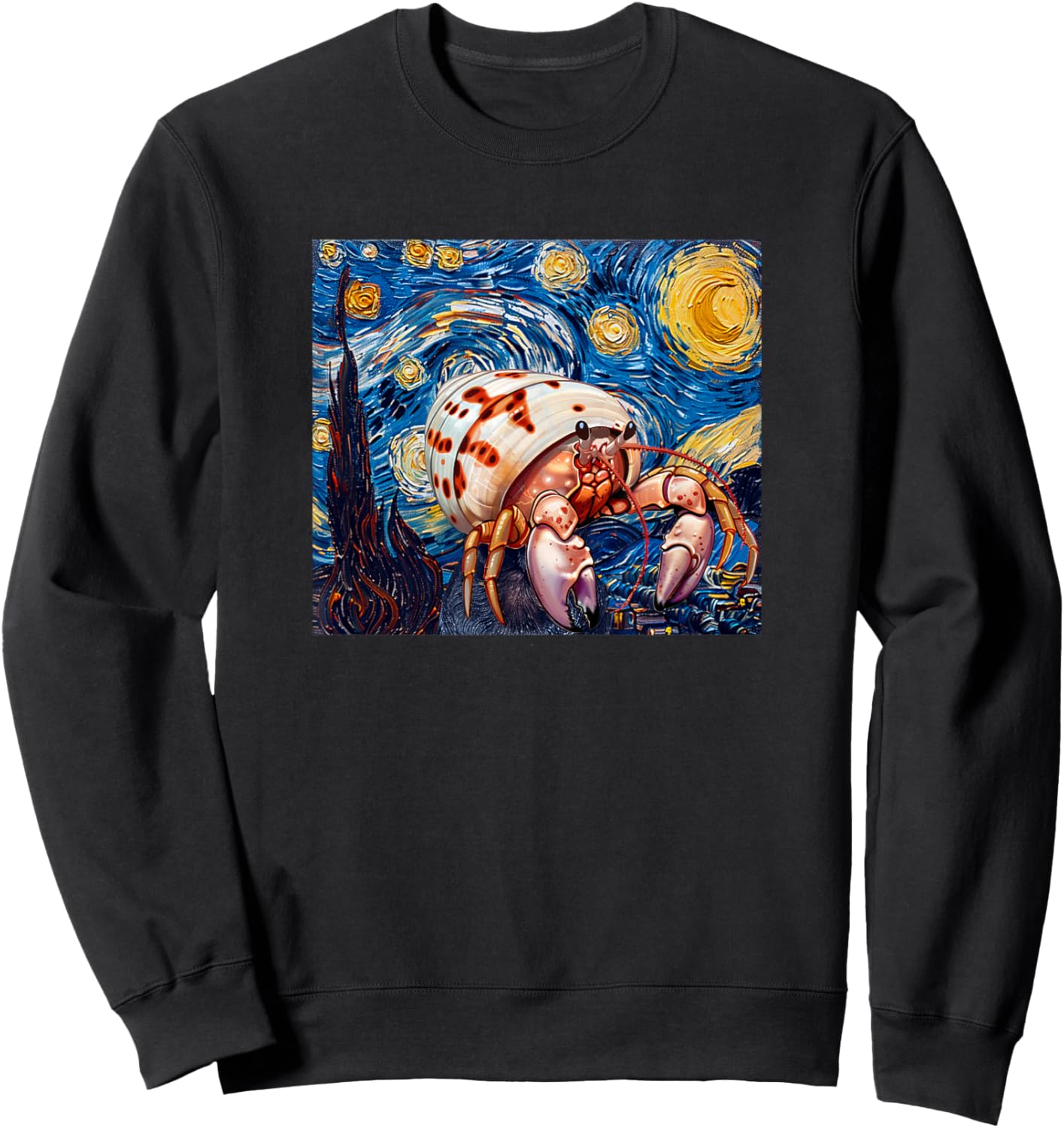 Starry Night Pet Hermit Crab Lover Sweatshirt - Sweatshirt | Black