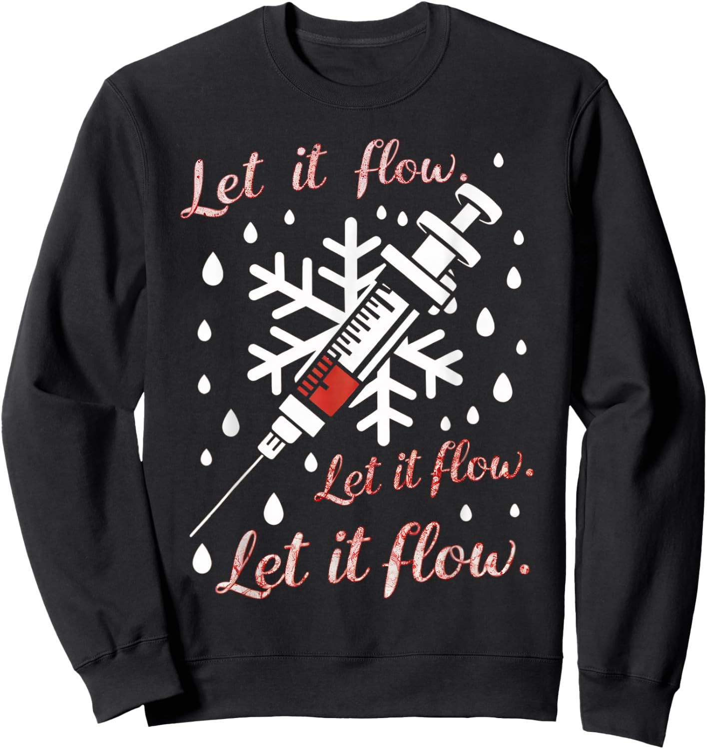 Phlebotomy Shirt Christmas Nurse Technician Medical Phleb Sweatshirt - Sweatshirt | Black