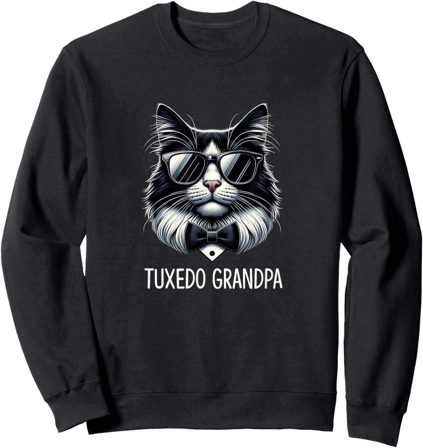 Tuxedo Grandpa - Tuxedo Cat Sweatshirt - Sweatshirt | Black