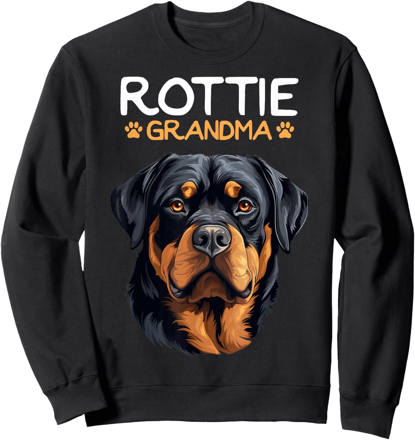 Rottweiler Mom Apparel & Gift Ideas Girls Women Rottie Grandma Rottweiler Dog Sweatshirt - Sweatshirt | Black