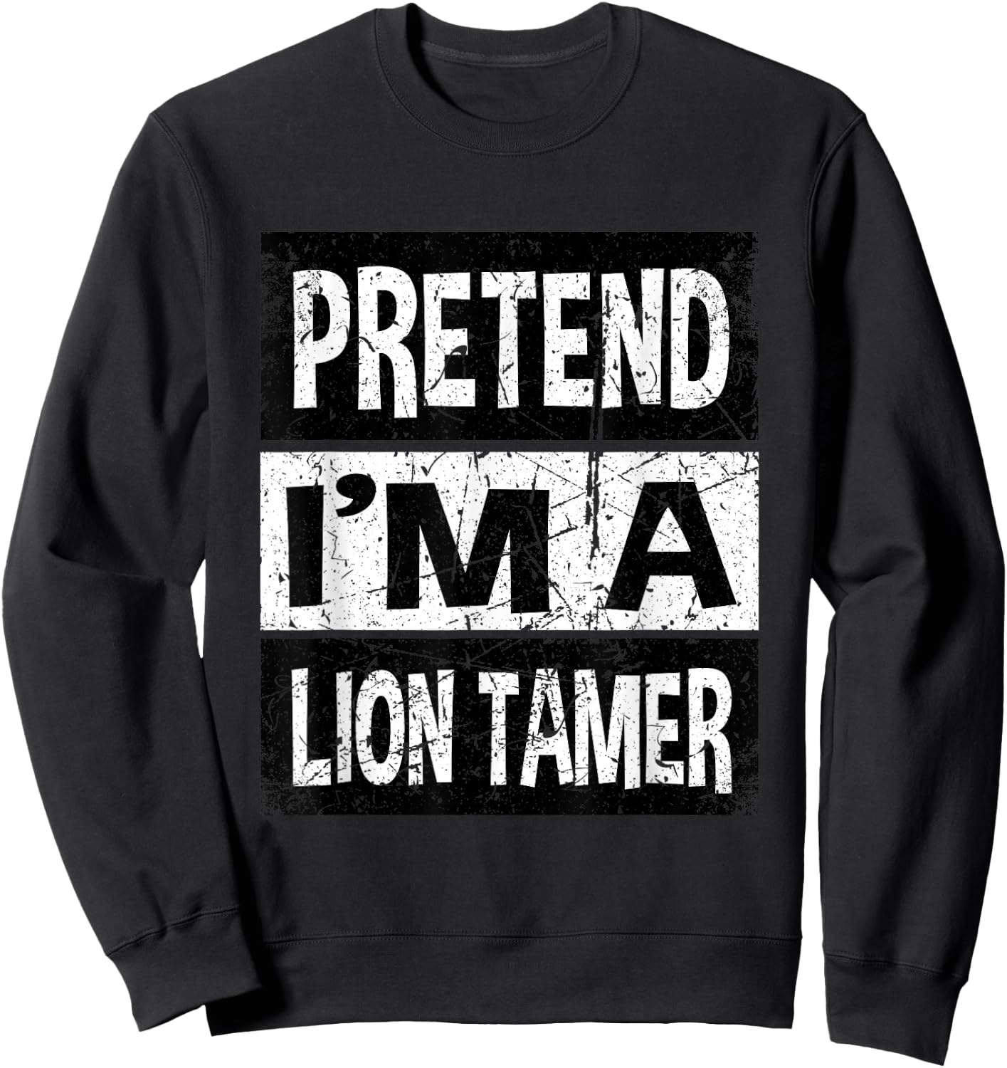 Retro Lion Tamer Costume Women Men for Kids Hat Whip Circus Sweatshirt - Sweatshirt | Black
