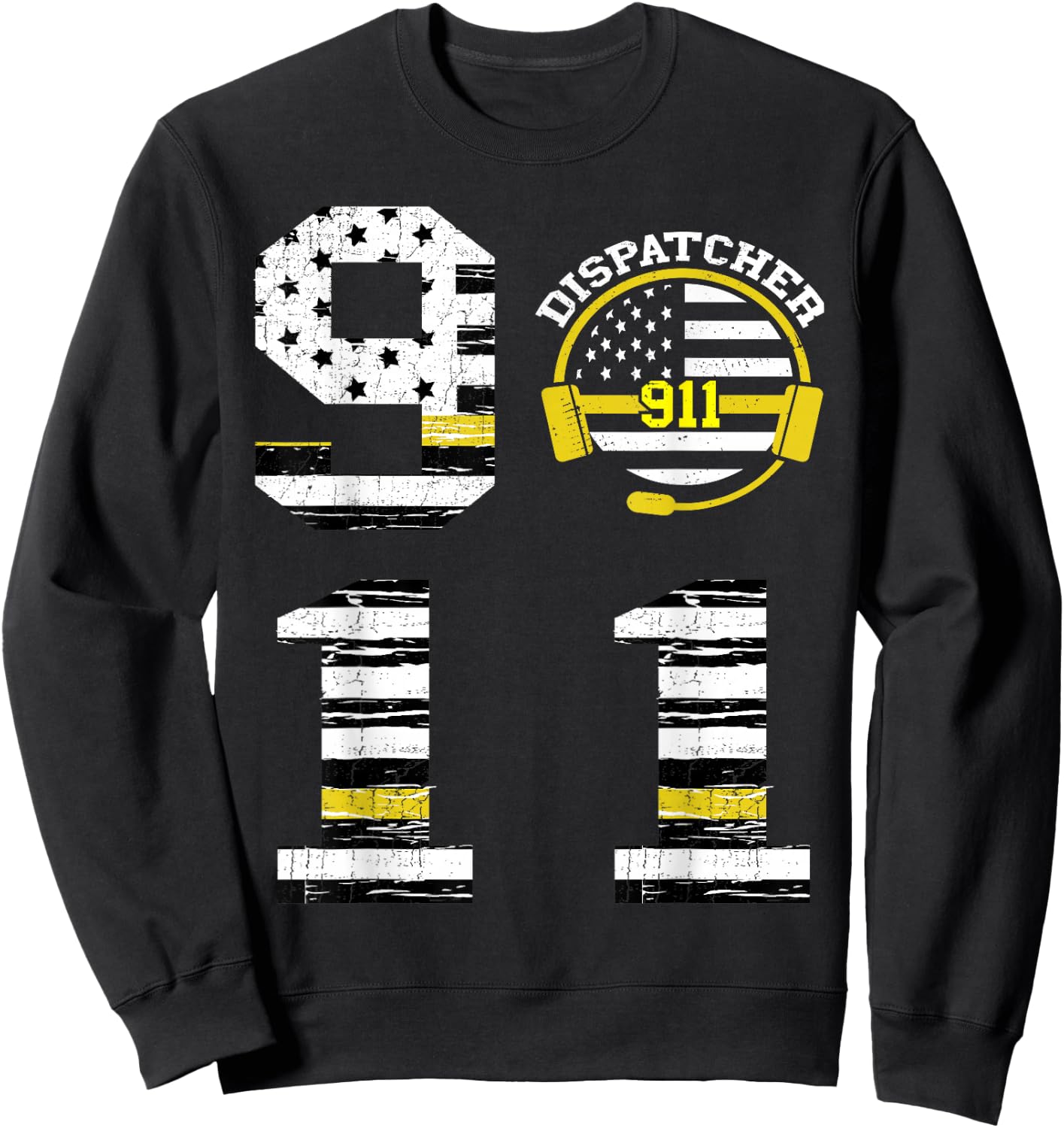 911 Dispatcher Operator Thin Yellow Line Love Dispatch Sweatshirt - Sweatshirt | Black