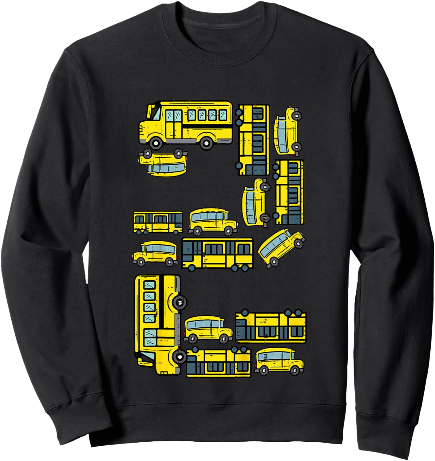 Kids 2nd Birthday 2 School Buses Bday Party Boys Kids Toddler Sweatshirt - Sweatshirt | Black