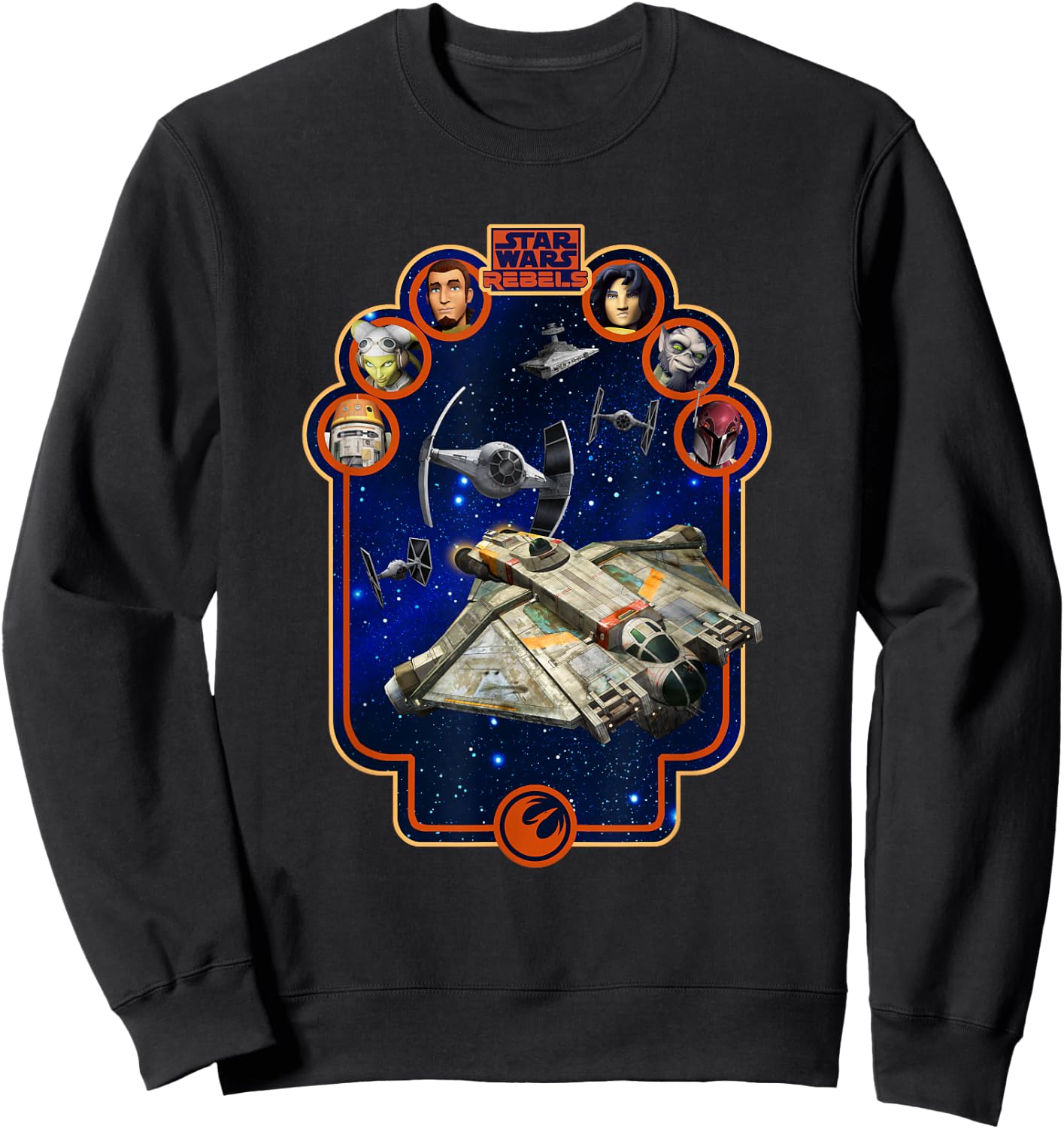 Star Wars Rebels TIE Fighters Chasing Ghost Ship Poster Sweatshirt - Sweatshirt | Black