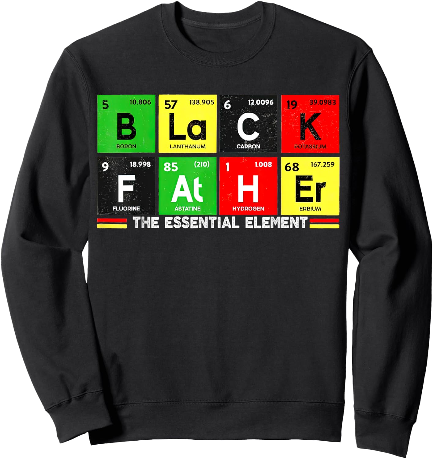 Black Father Essential Element Father's Day, Pride Black Dad Sweatshirt - Sweatshirt | Black