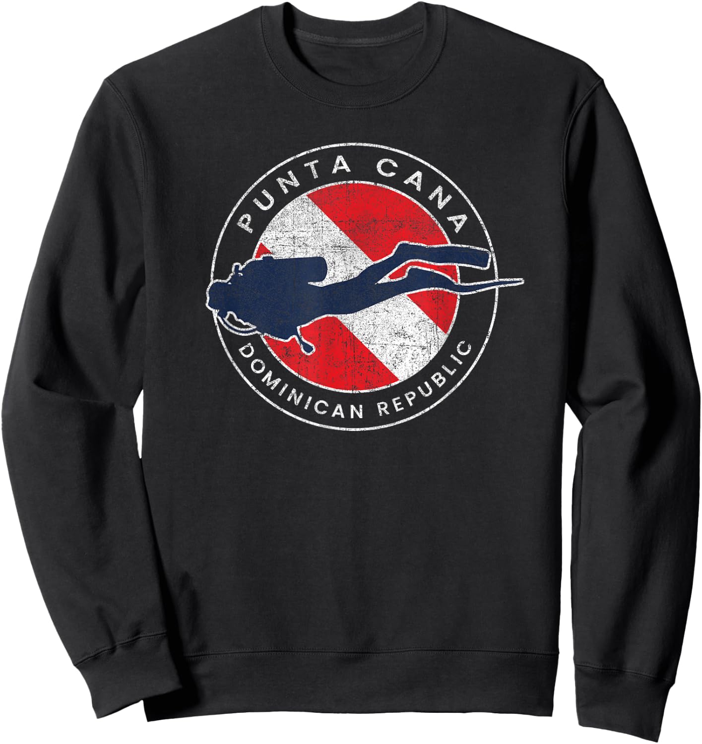 Punta Cana Dominican Republic Scuba Dive Flag Souvenir Sweatshirt - Sweatshirt | Black