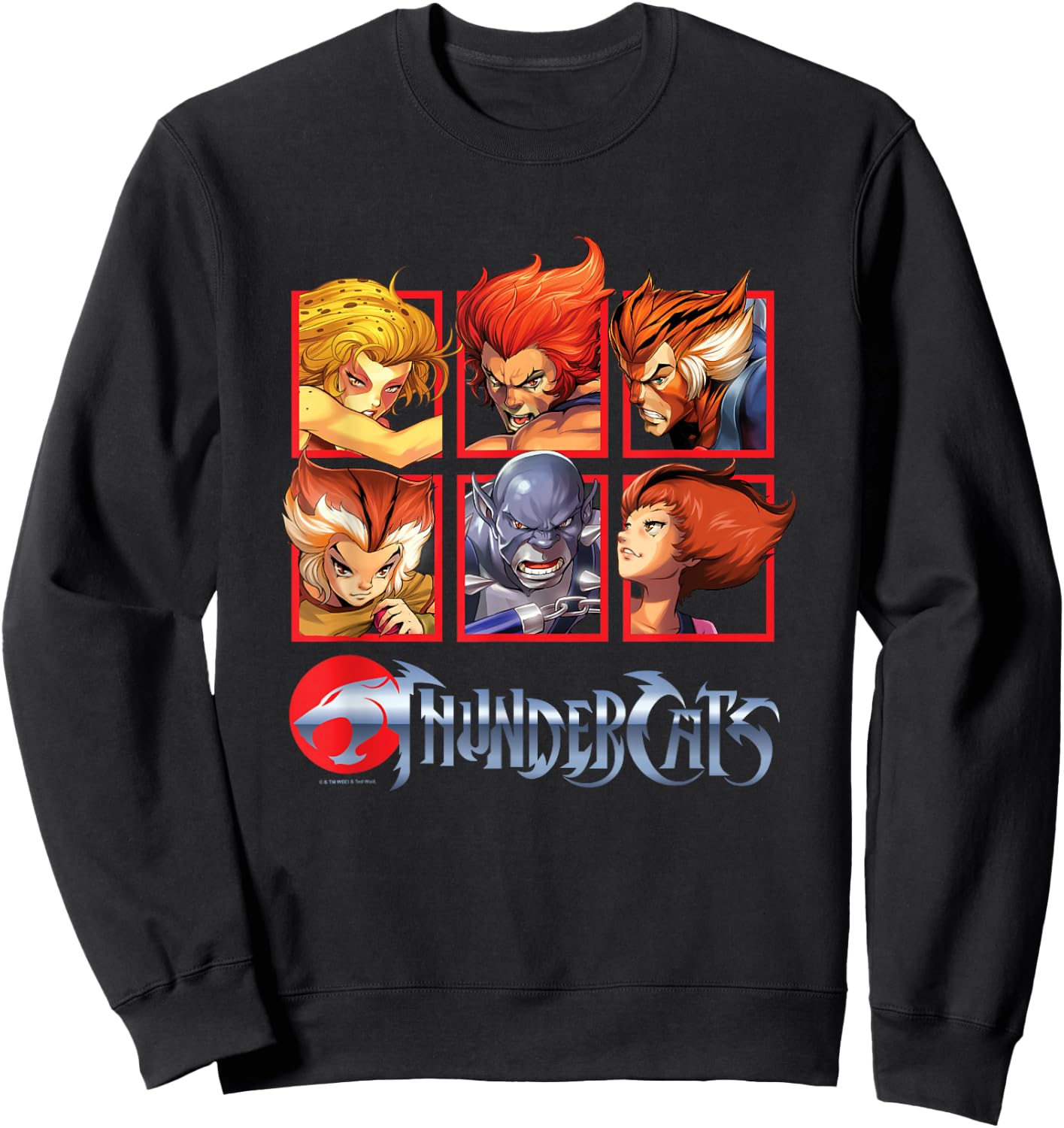 ThunderCats Bring The Thunder Iconic Characters Chest Panels Sweatshirt - Sweatshirt | Black