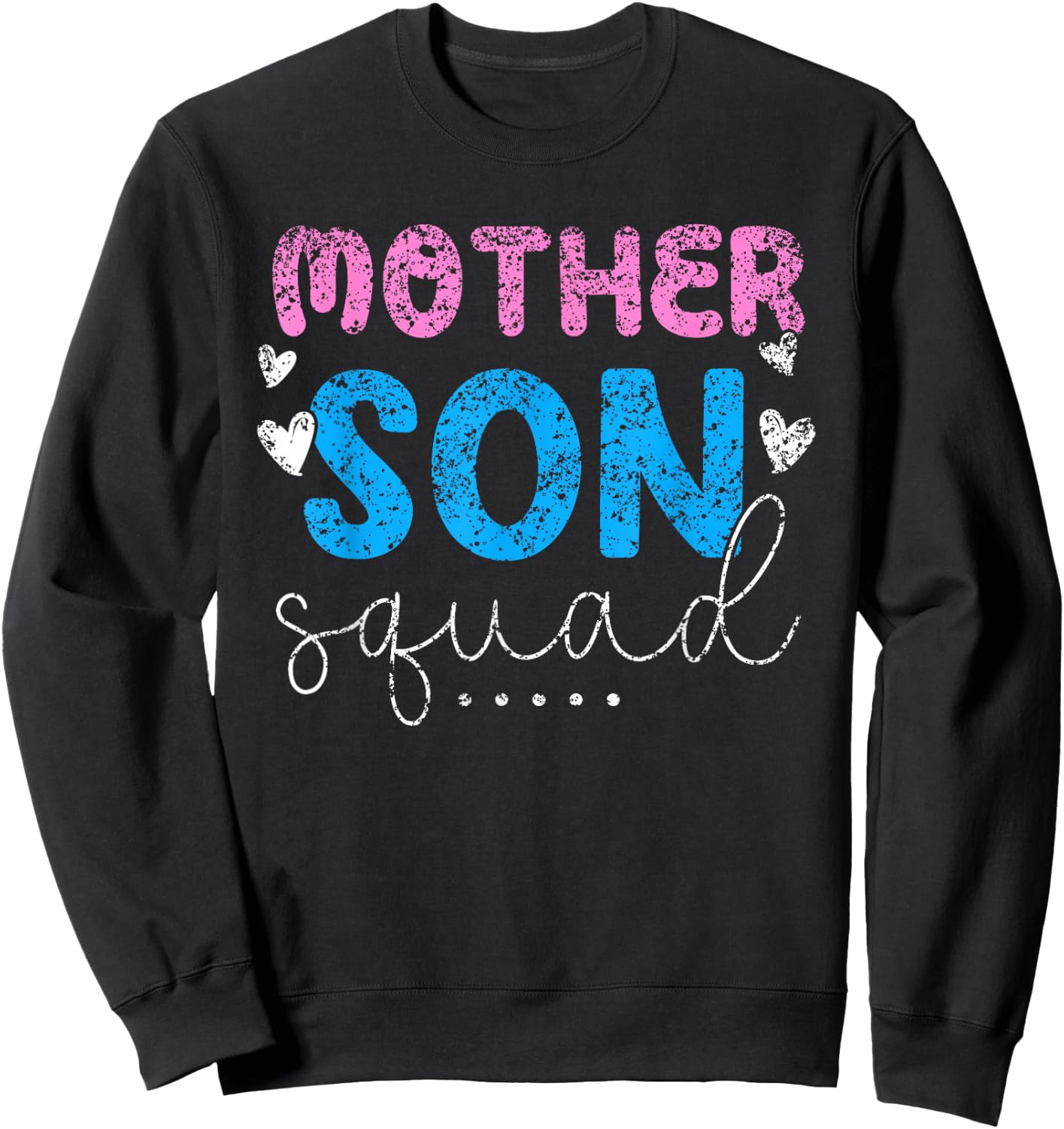 Mother Son Squad Mother's Day Matching Mom Sons Mother Son Sweatshirt - Sweatshirt | Black