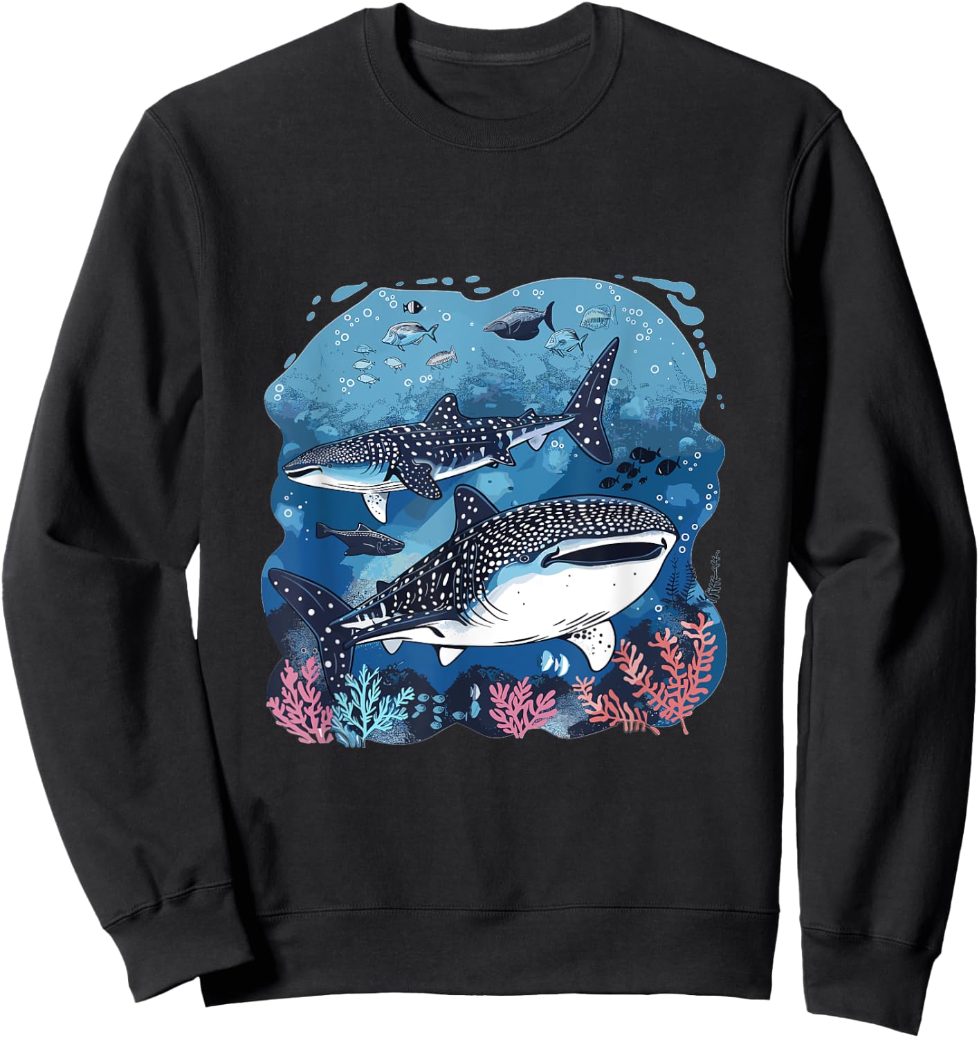 Whale Shark Sea Animal Graphic Sweatshirt - Sweatshirt | Black