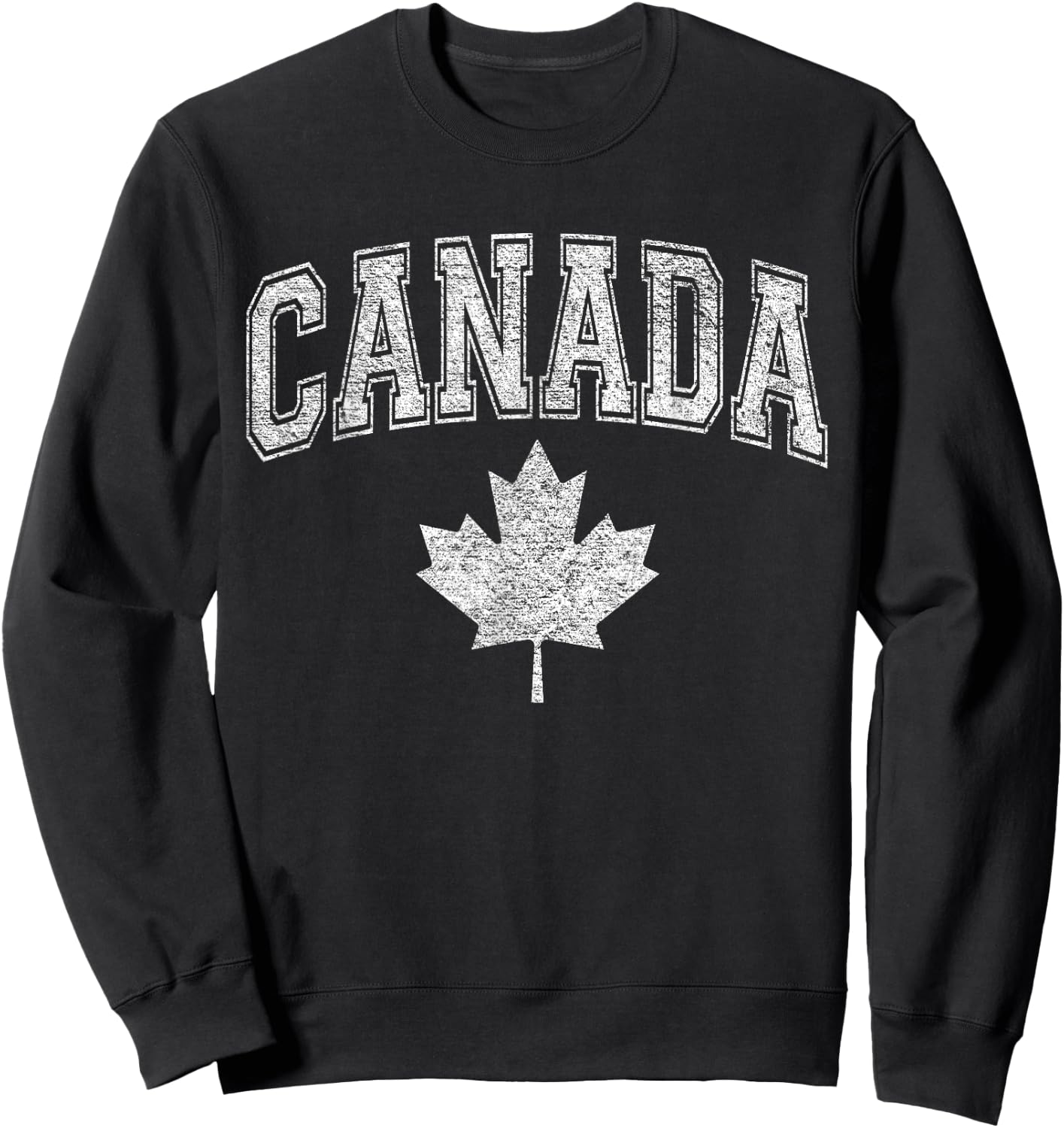 Canada Athletic Team Sports Flag Varsity Style Maple Leaf Sweatshirt - Sweatshirt | Black