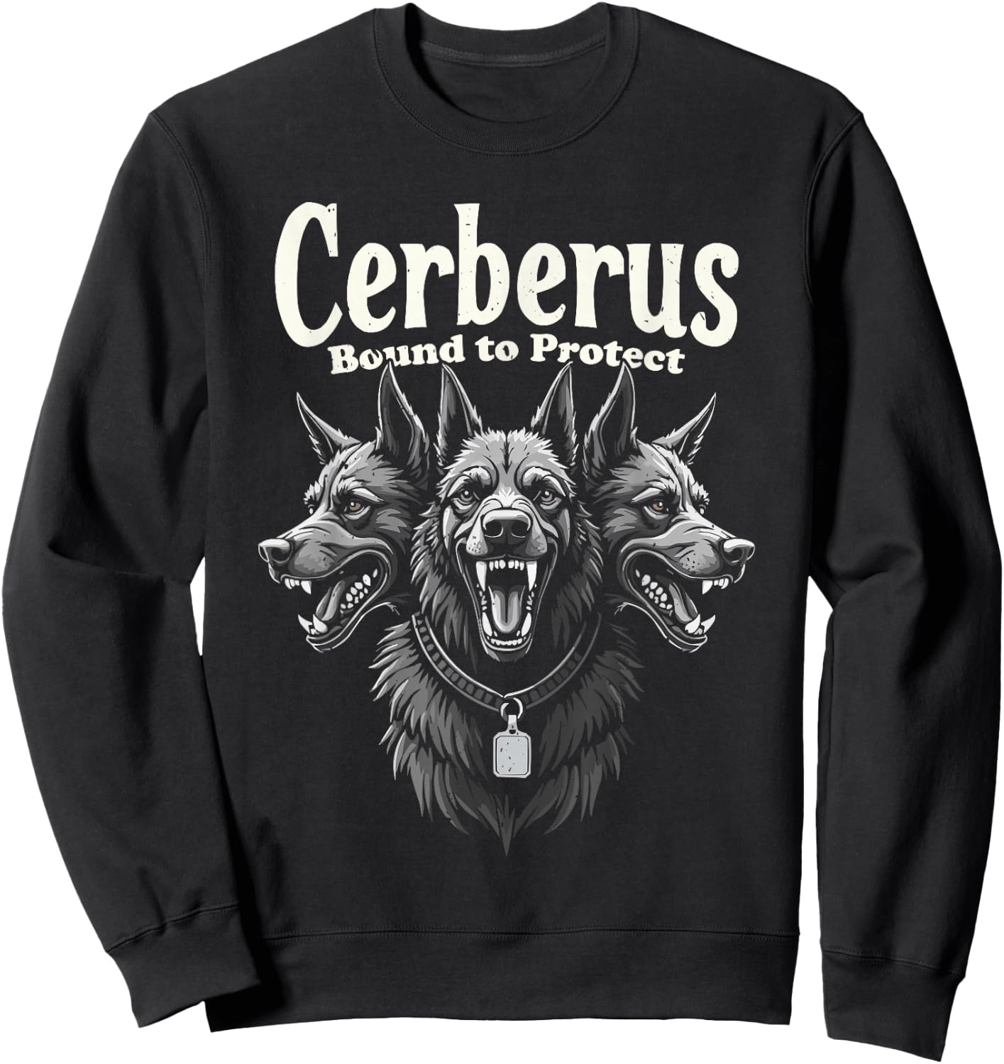 Cerberus Three Headed Dog Mythical Creature Greek Mythology Men Women Sweatshirt - Sweatshirt | Black
