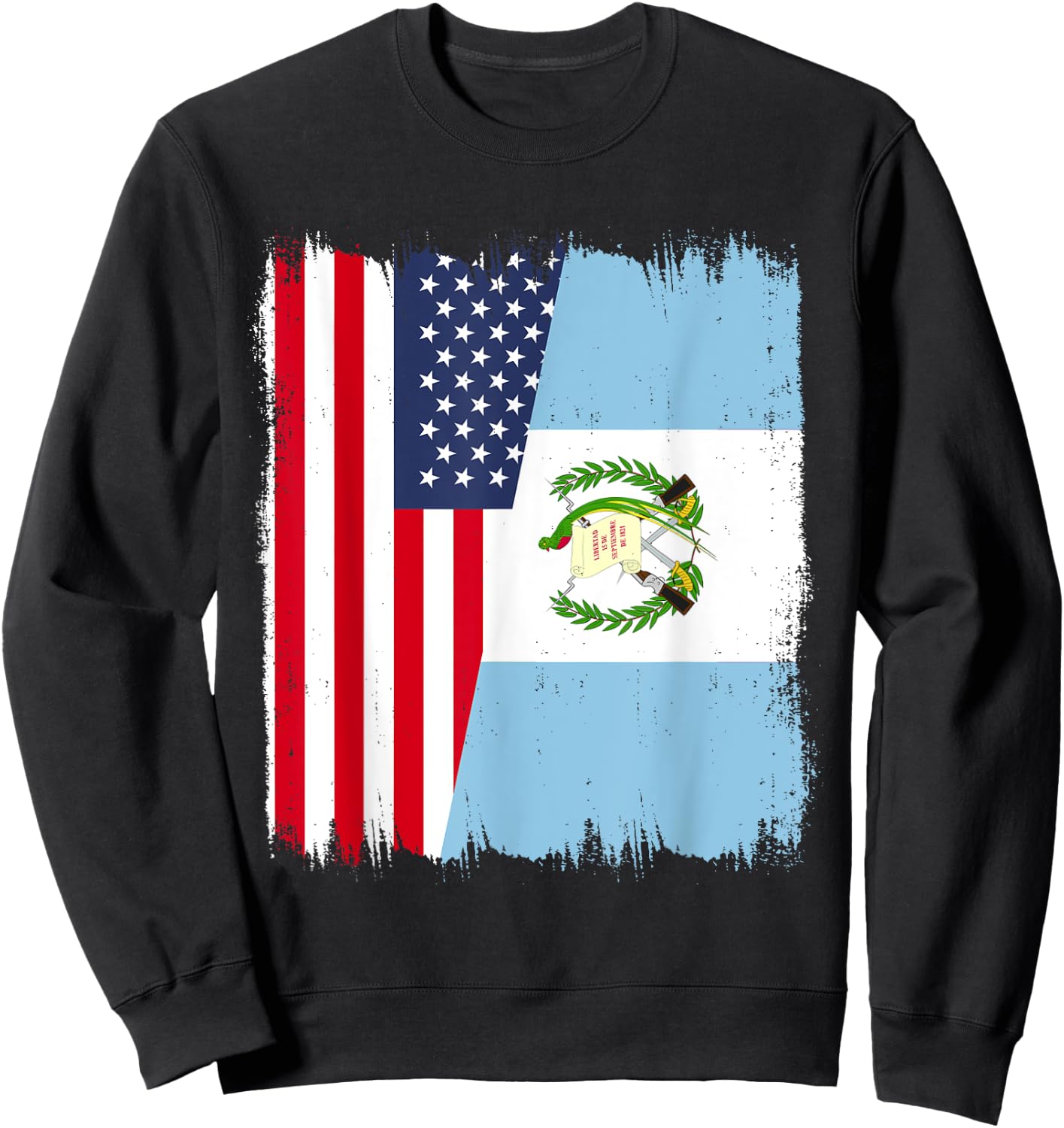 America Guatemala Flag American Guatemalan Roots Pride Sweatshirt - Sweatshirt | Black