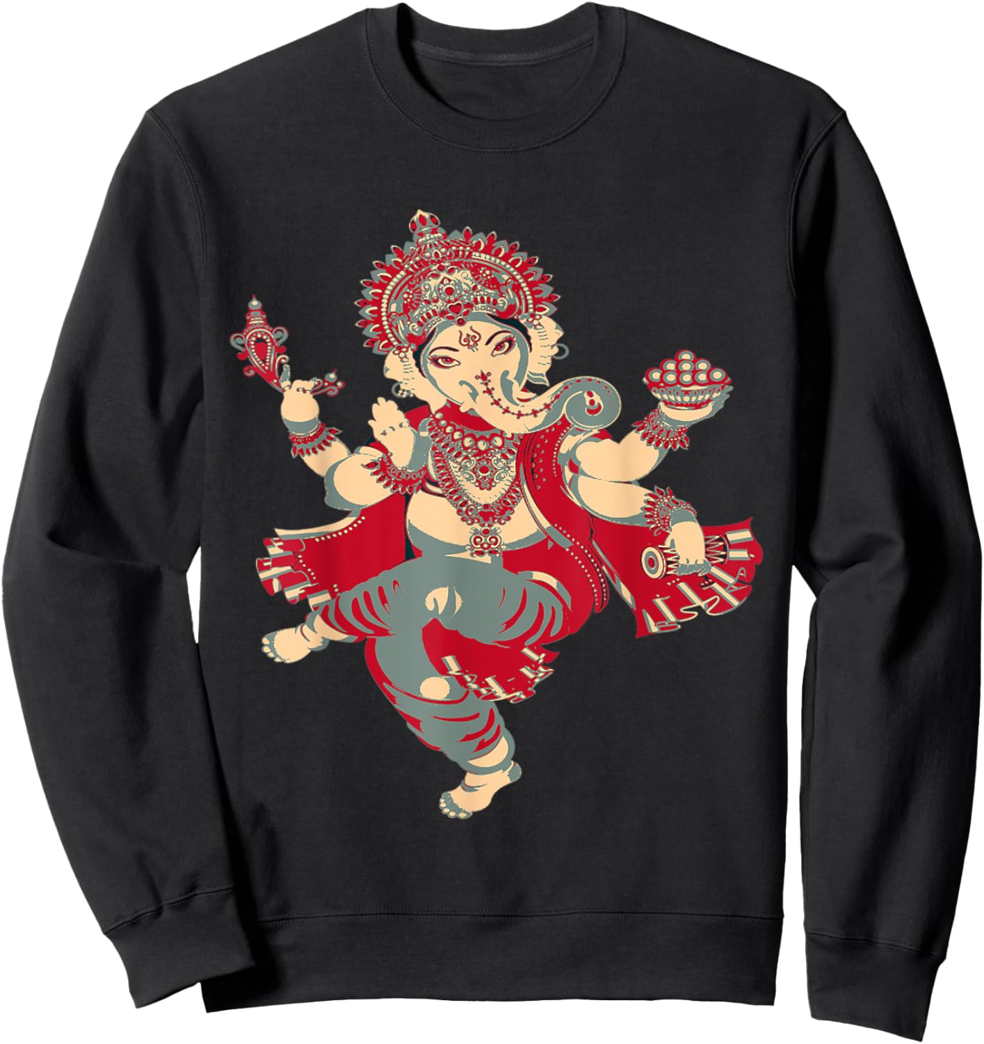 Yoga Shirts Spiritual Hindu God Ganesha Meditation Sweatshirt - Sweatshirt | Black