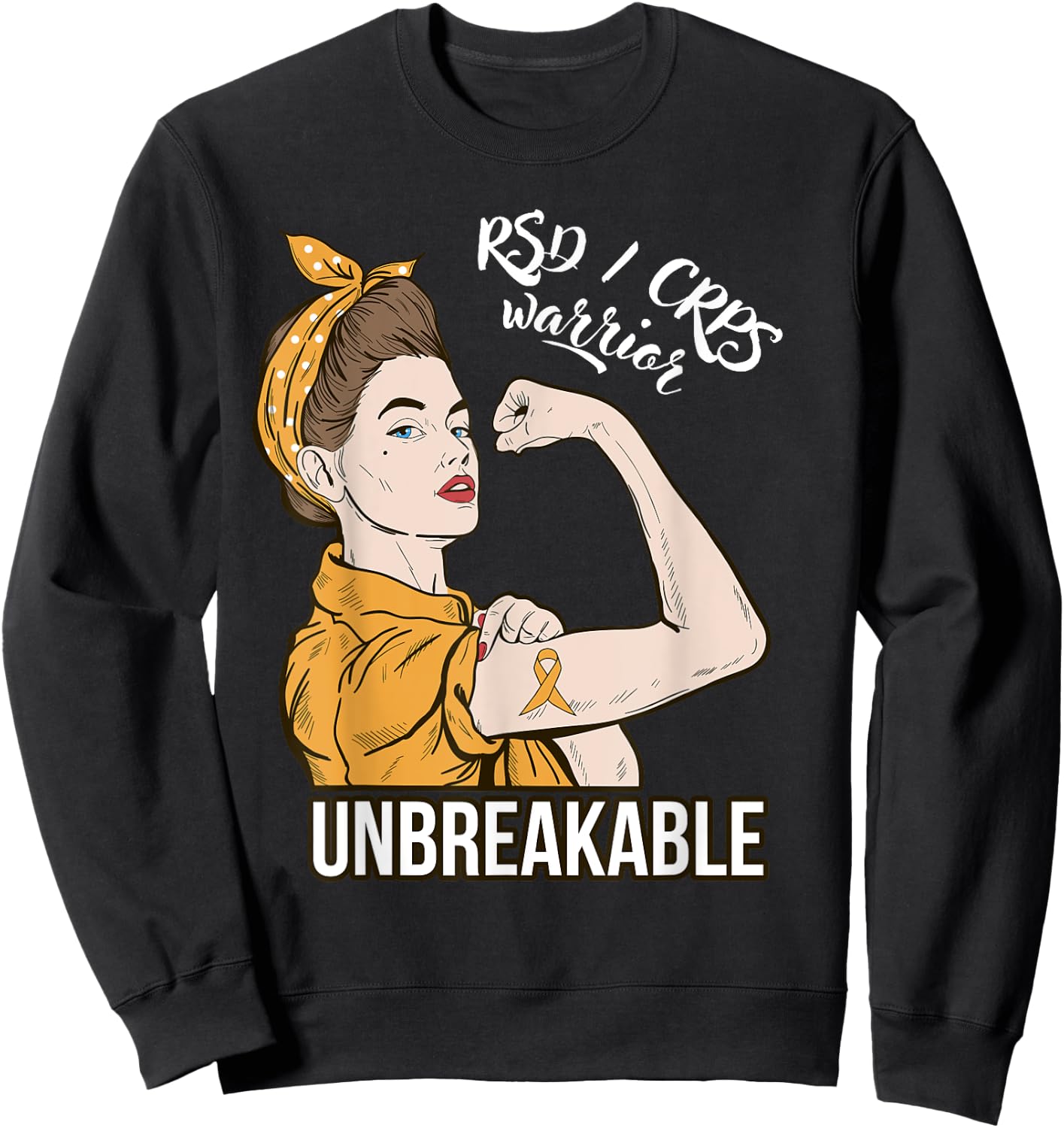 RSD CRPS Awareness CRPS Warrior Unbreakable Gift Sweatshirt - Sweatshirt | Black