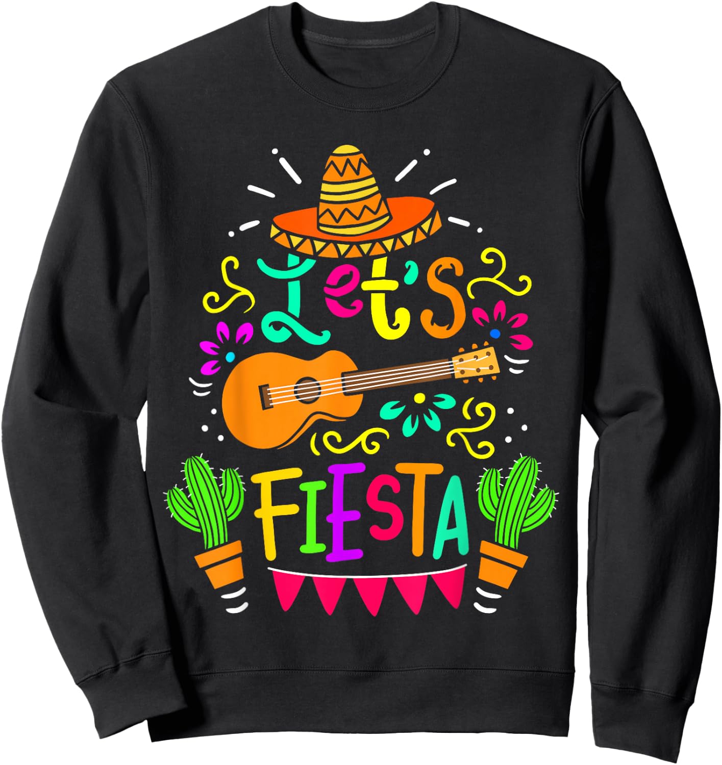 Lets Fiesta Cinco De Mayo Fiesta Squad Mexican Family Kids Sweatshirt - Sweatshirt | Black