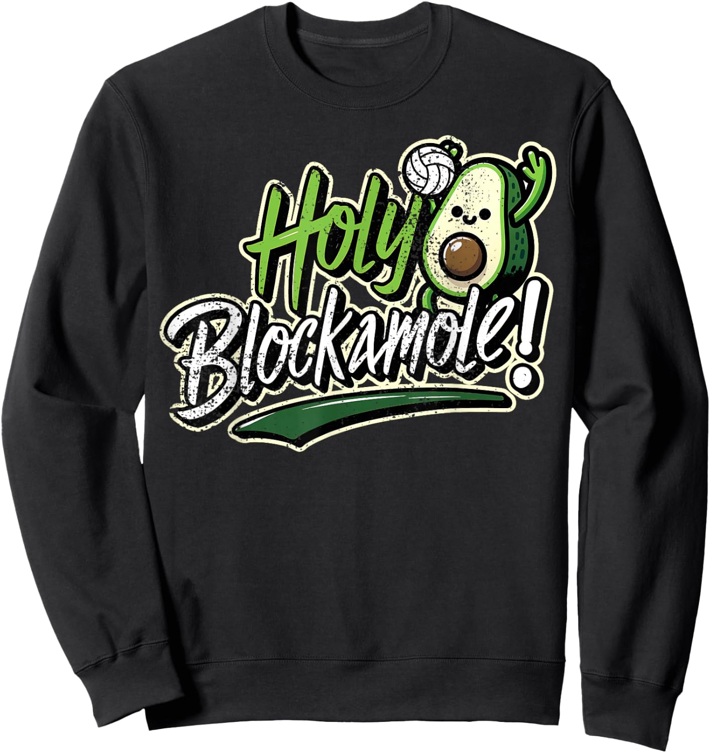 Volleyball Team Avocado Volleyball Sweatshirt - Sweatshirt | Black