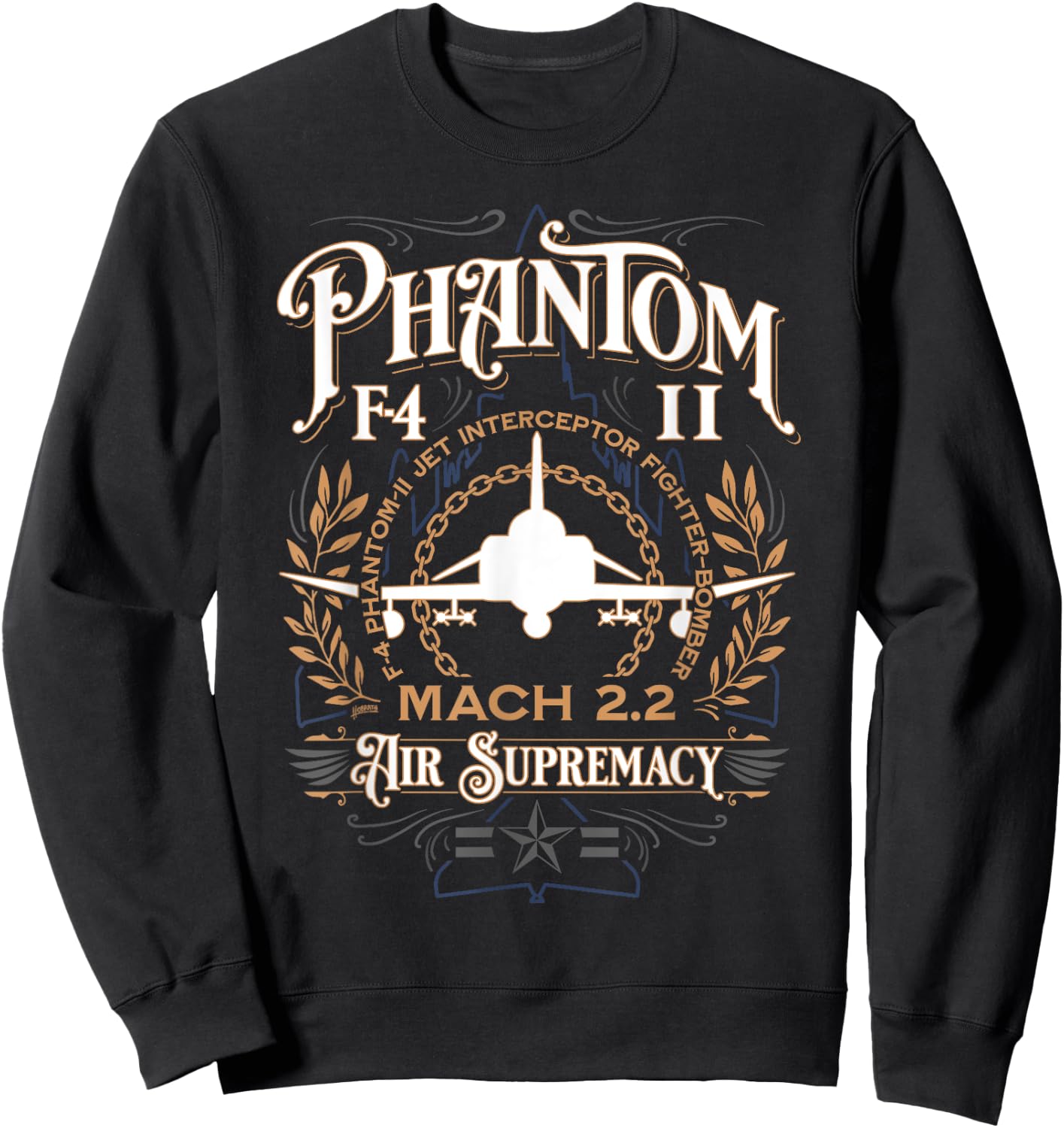 Classic F-4 Phantom II Military Fighter Jet Aircraft Sweatshirt - Sweatshirt | Black