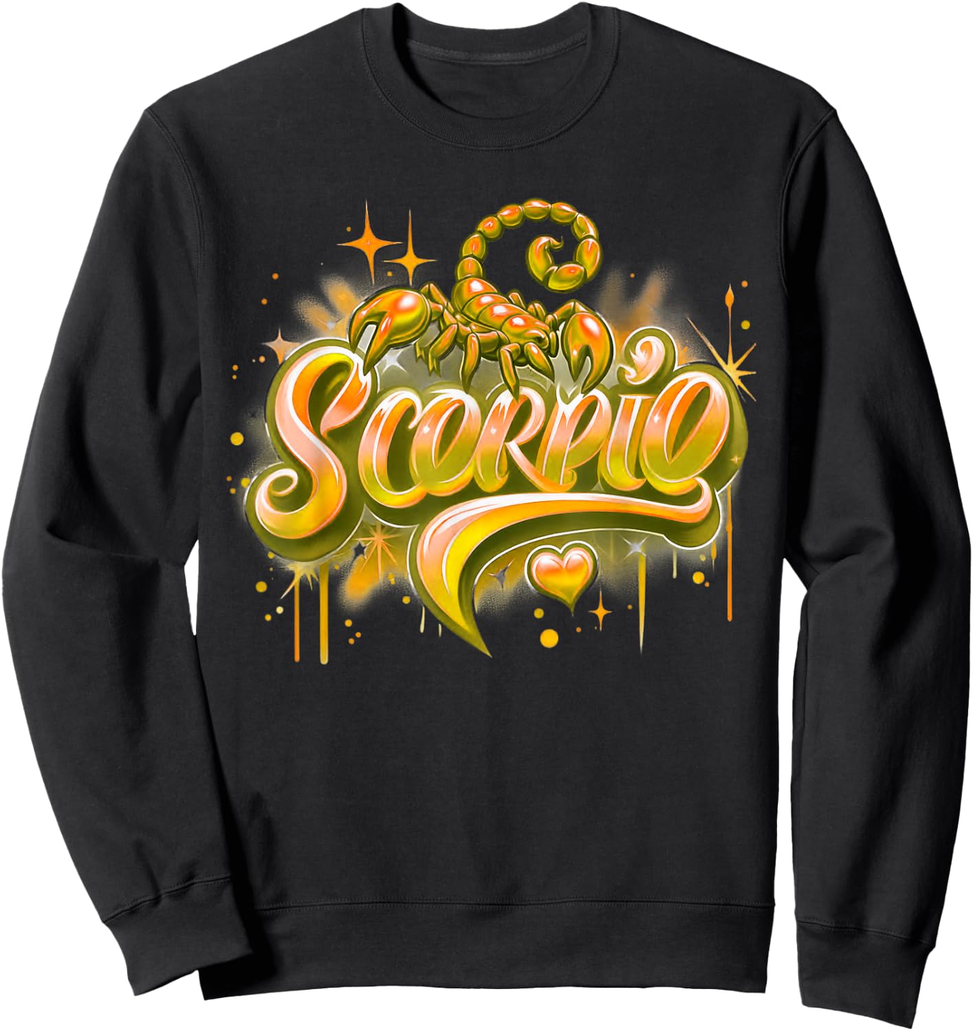 Orange Scorpio Zodiac Star Sign Sweatshirt - Sweatshirt | Black