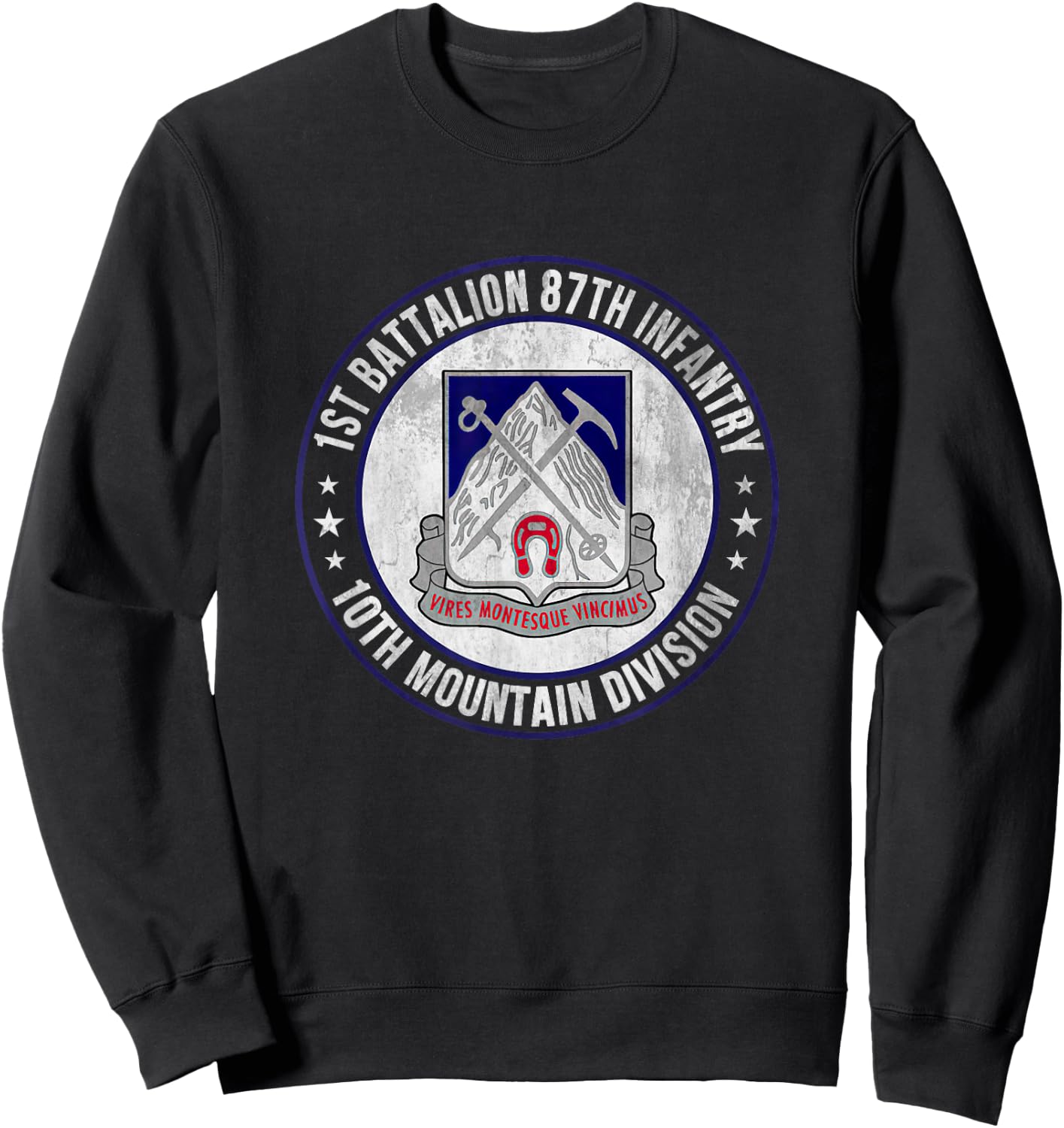 1st Battalion 87th Infantry 10th Mountain Division Veteran Sweatshirt - Sweatshirt | Black