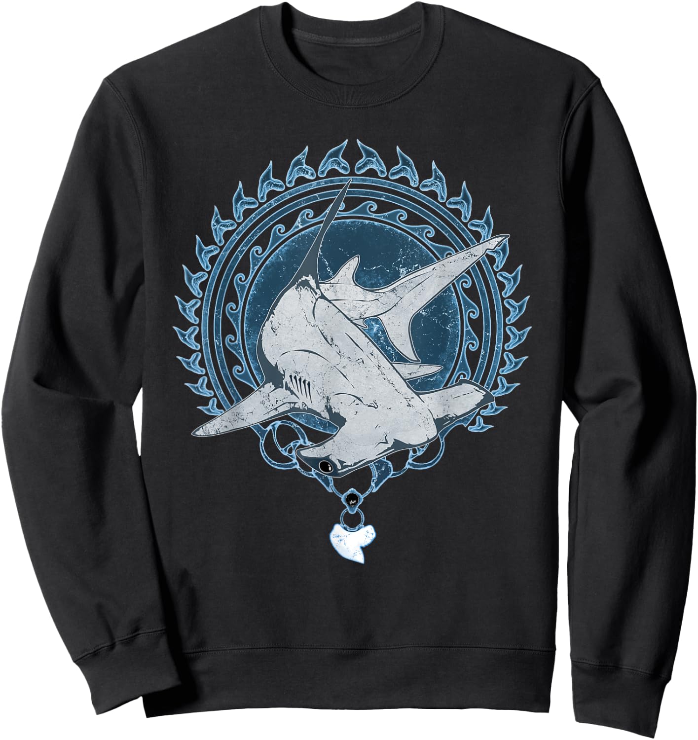 Hammerhead Shark Tribal Sweatshirt - Sweatshirt | Black