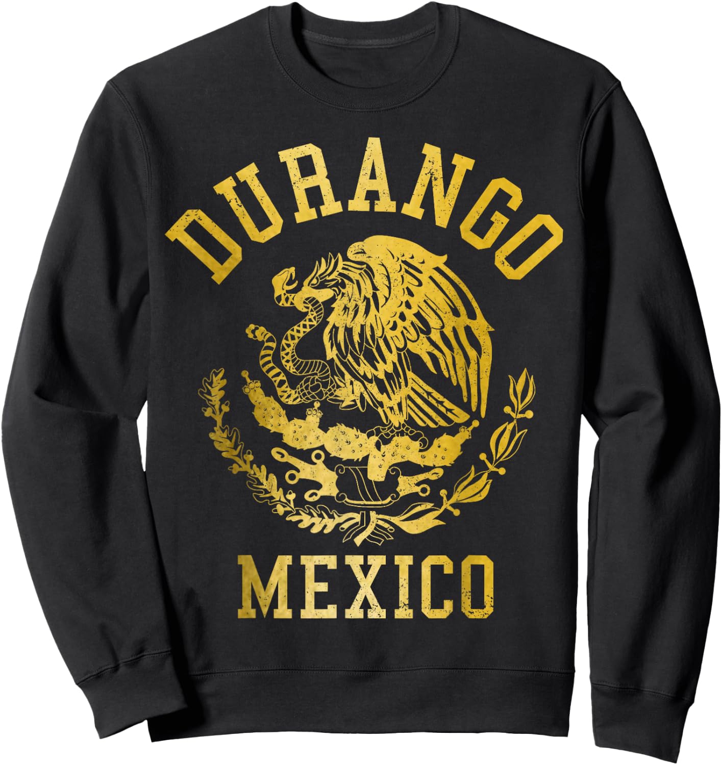 Durango Mexico Pride Mexican Flag Vintage Sweatshirt - Sweatshirt | Black