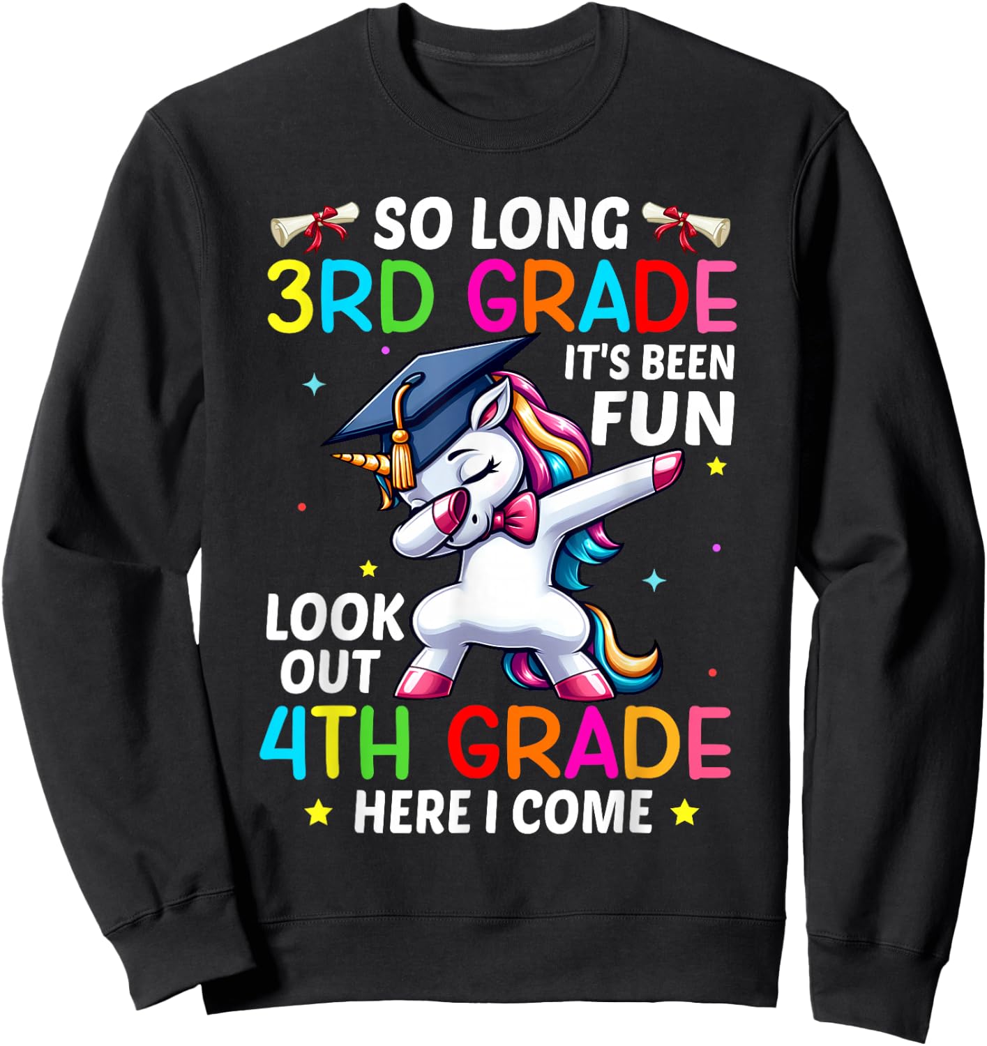 So Long 3rd Grade Graduation 4th Grade Here I Come 2024 Sweatshirt - Sweatshirt | Black