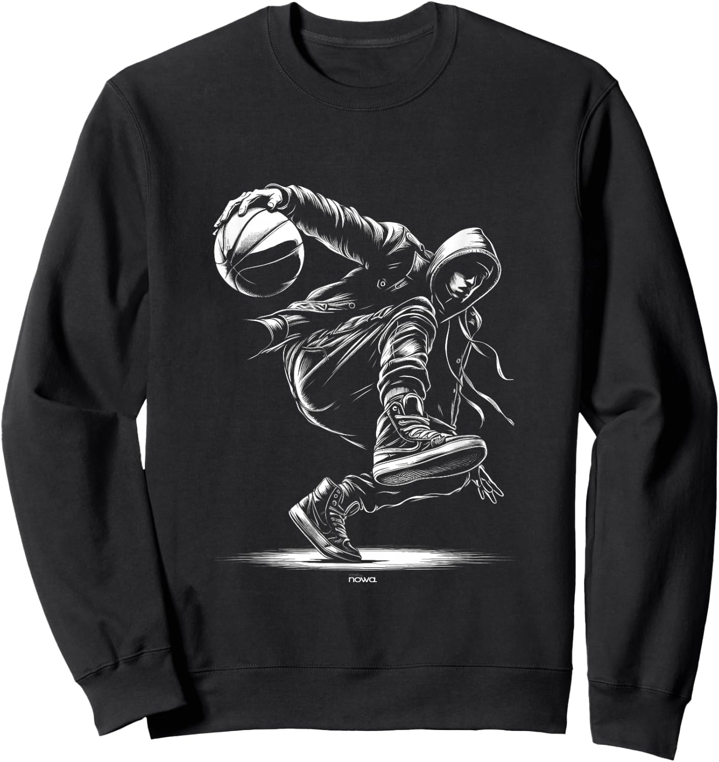 Hooded Breakdancing Basketball Crossover Sweatshirt - Sweatshirt | Black