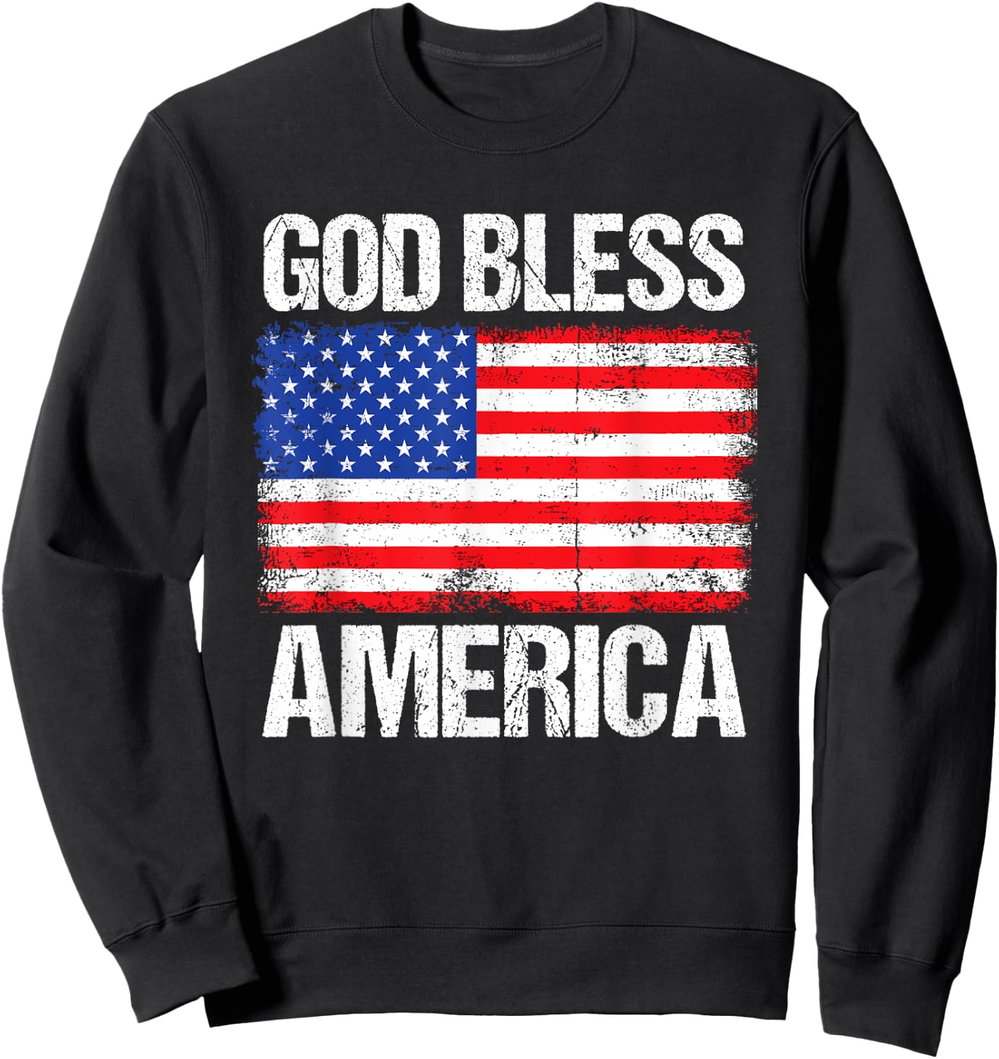 God Bless America Patriotic Happy 4th of July , Women Sweatshirt - Sweatshirt | Black