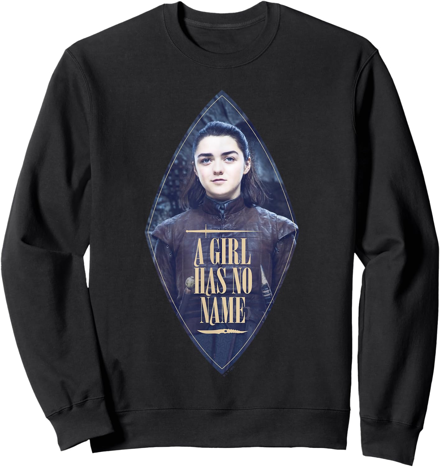 Game Of Thrones Arya Stark Girl Has No Name Diamond Portrait Sweatshirt - Sweatshirt | Black