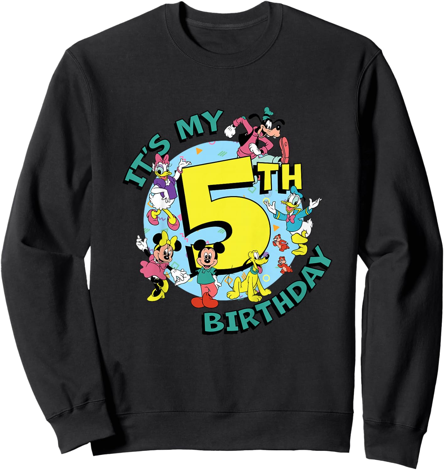 Disney Mickey and Friends It’s My Fifth 5th Birthday Sweatshirt - Sweatshirt | Black