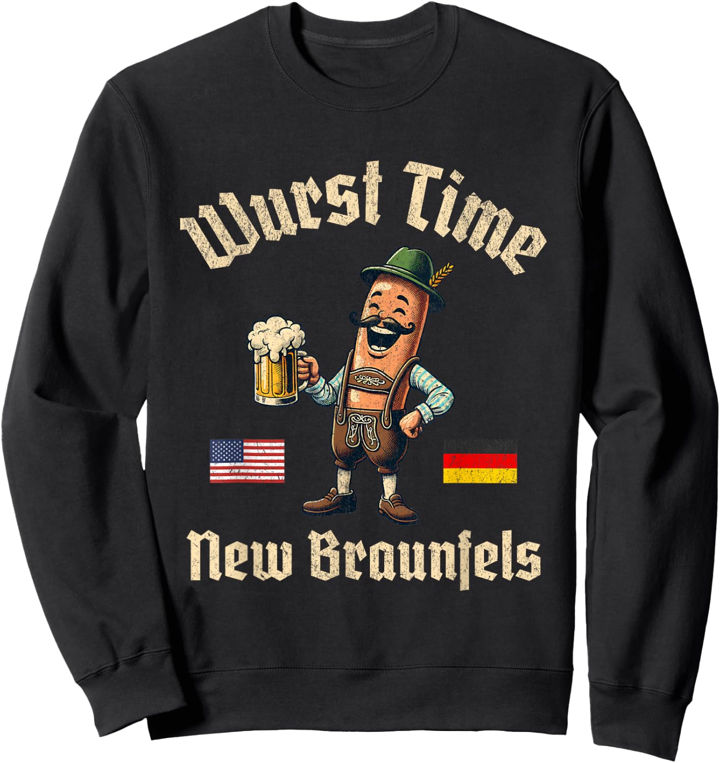 Wurst Time Wurst Fest German Beer Festival New Braunfels Sweatshirt - Sweatshirt | Black