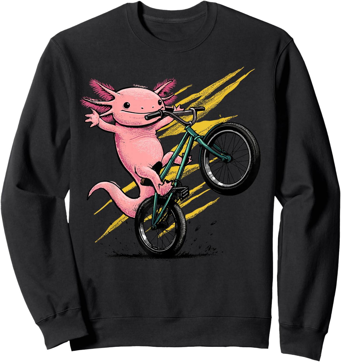 Axolotl Shirt Axolotl Bicycle Riding Cycling Funny Cyclist Sweatshirt - Sweatshirt | Black