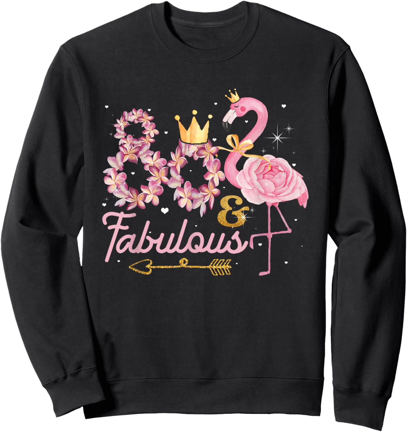 80 And Fabulous Flamingo 80th Birthday 1942 Sweatshirt - Sweatshirt | Black