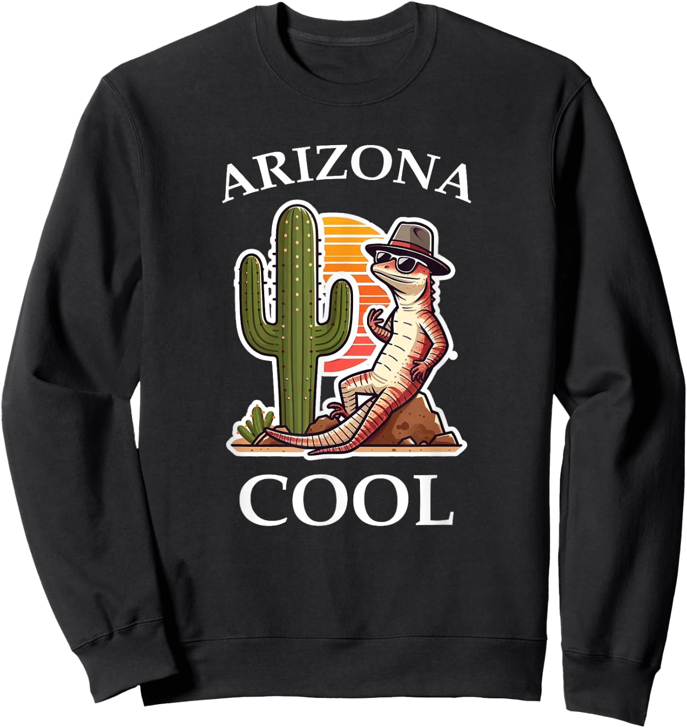 Arizona Cool Lizard Cactus Sweatshirt - Sweatshirt | Black
