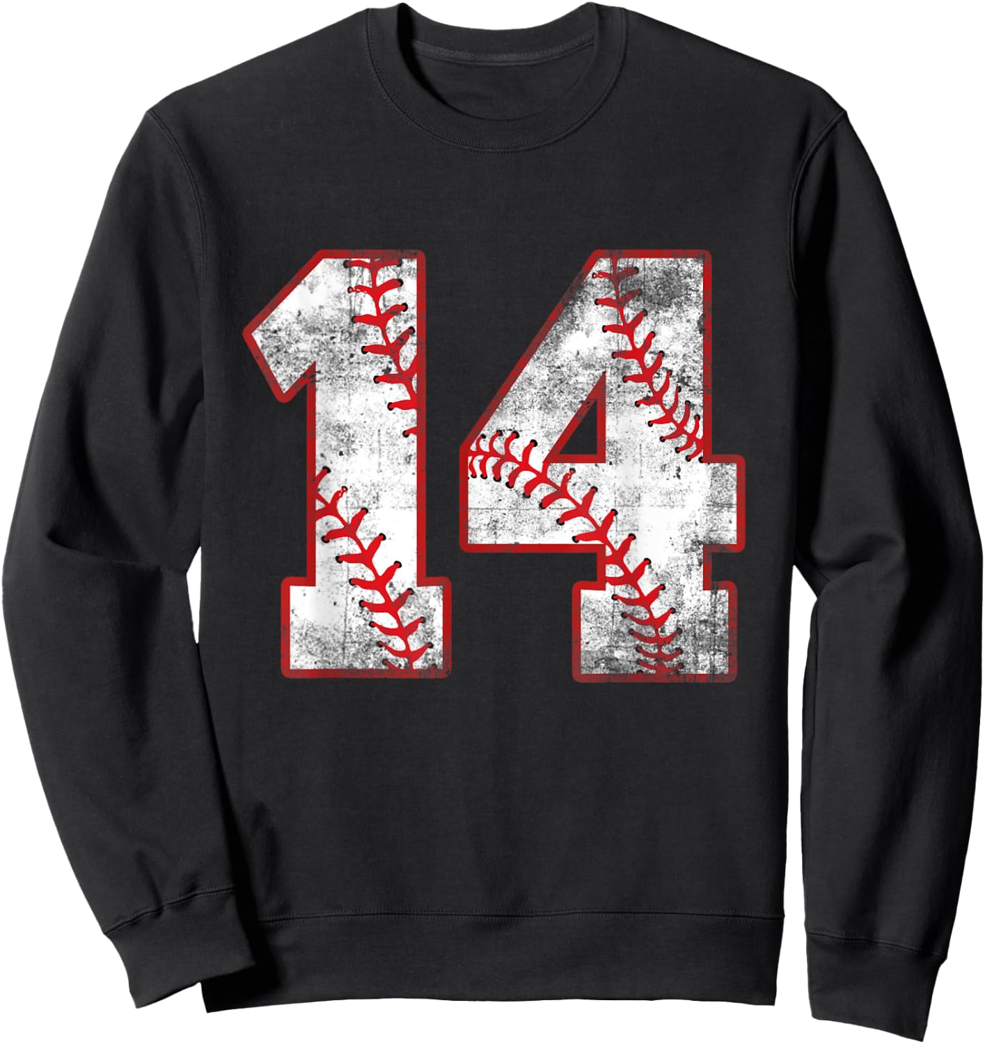 Baseball 14 Jersey 14th Birthday Gifts 14 Year Old Boys Kids Sweatshirt - Sweatshirt | Black