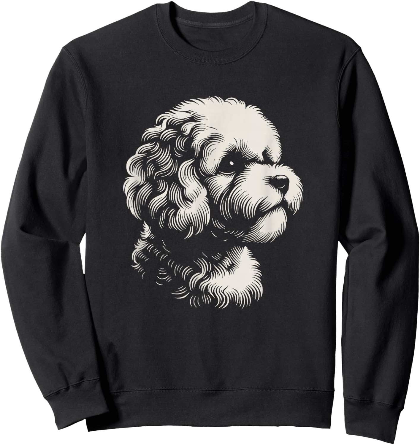 Maltipoo Dog Face Art Design And Men Sweatshirt - Sweatshirt | Black