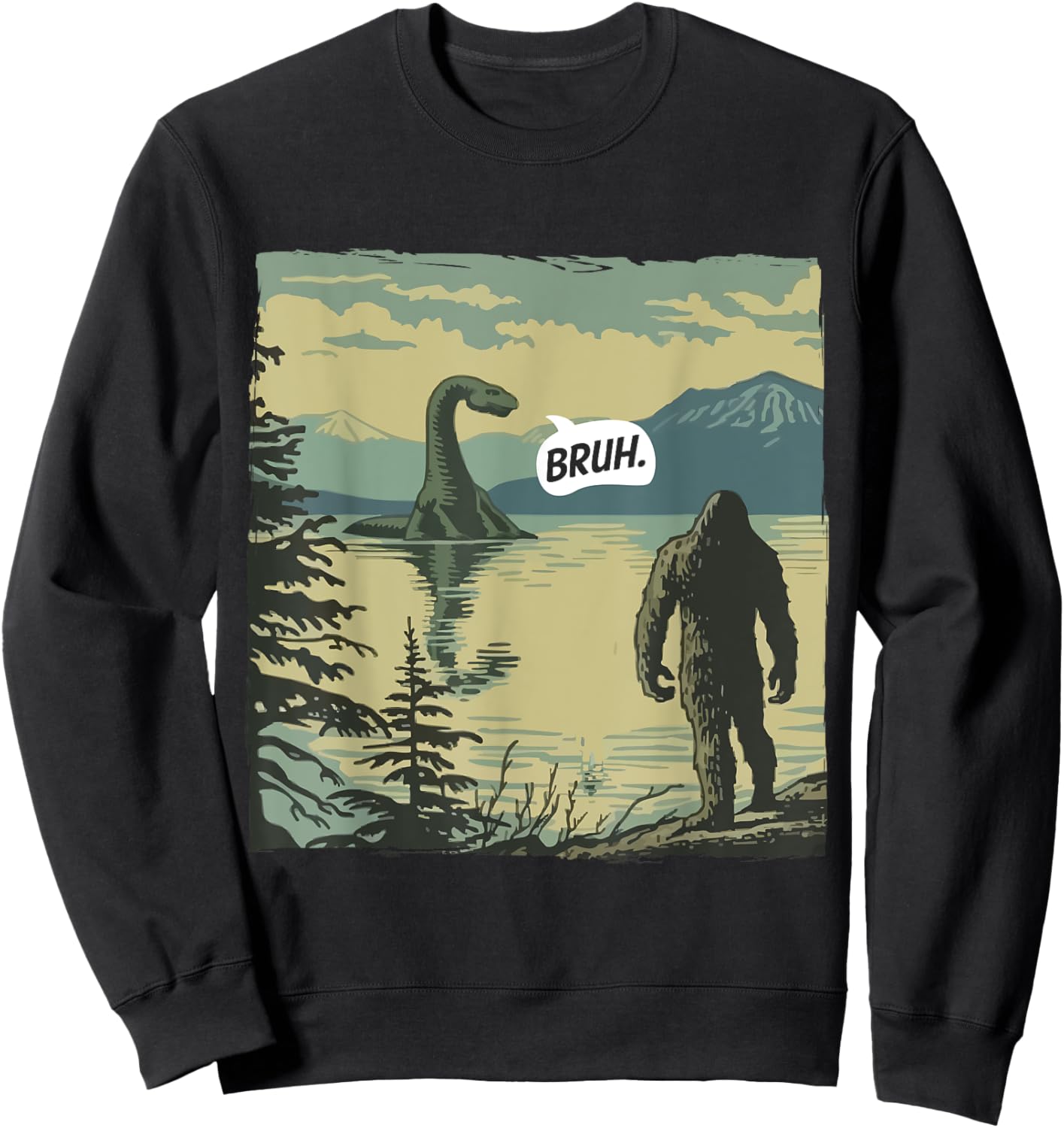 Bruh Bigfoot Sweatshirt - Sweatshirt | Black