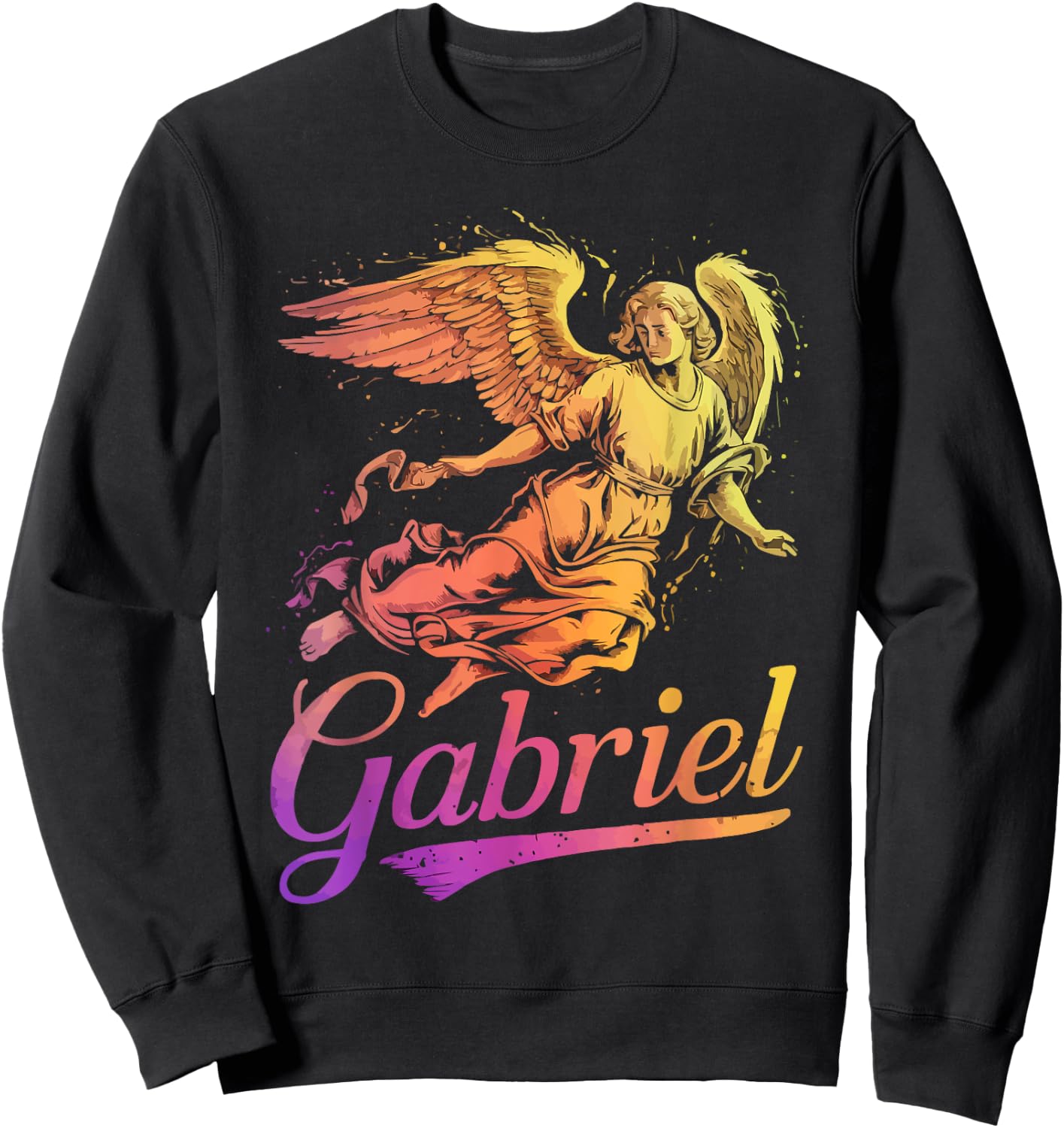 Archangel Gabriel Catholic Christianity Guardian Angel Sweatshirt - Sweatshirt | Black