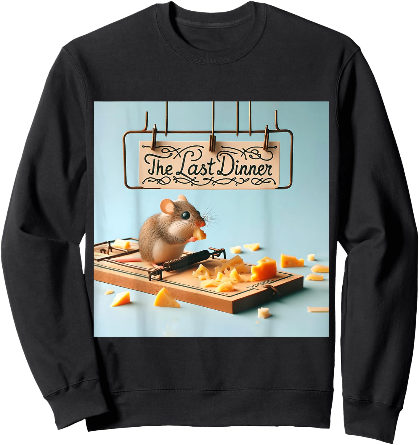 Fantasy Cute Mouse Cheese Mousetrap Sweatshirt - Sweatshirt | Black