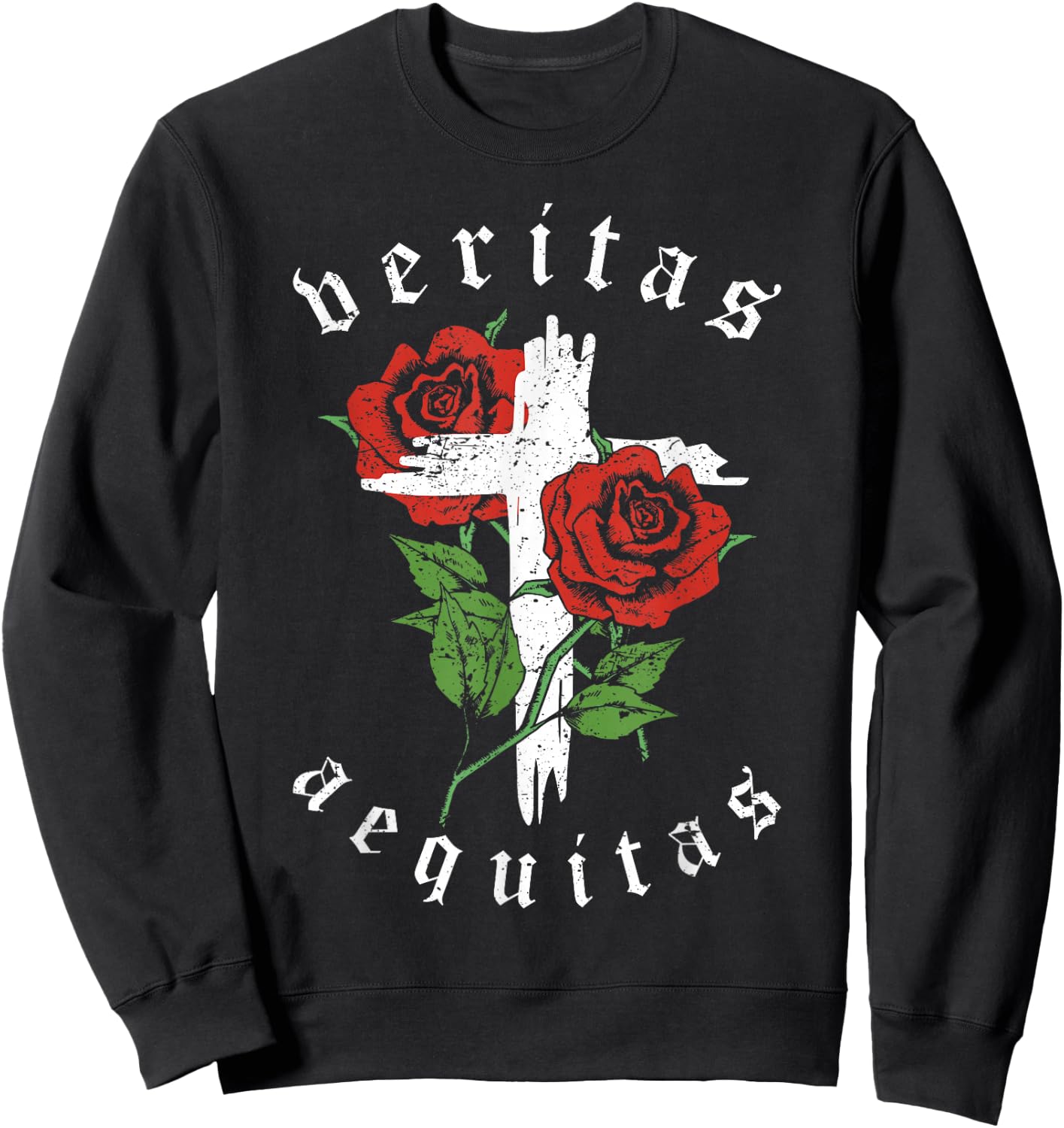 Veritas Aequitas Truth and Justice Ash Wednesday Sweatshirt - Sweatshirt | Black