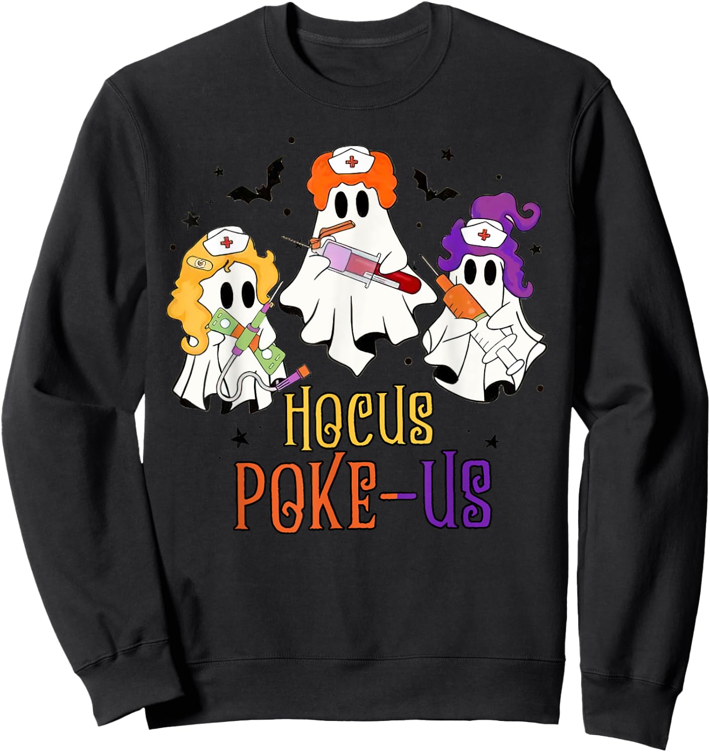 Phlebotomist Halloween,Medical Lab Tech,ER Crew Spooky Nurse Sweatshirt - Sweatshirt | Black