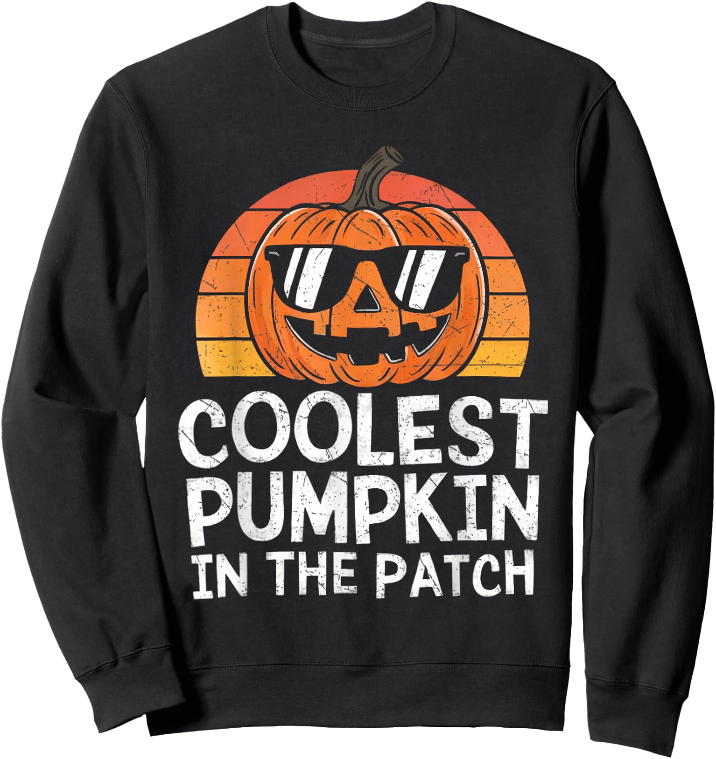 Coolest Pumpkin In The Patch Halloween Outfit Teens Boys Kid Sweatshirt - Sweatshirt | Black