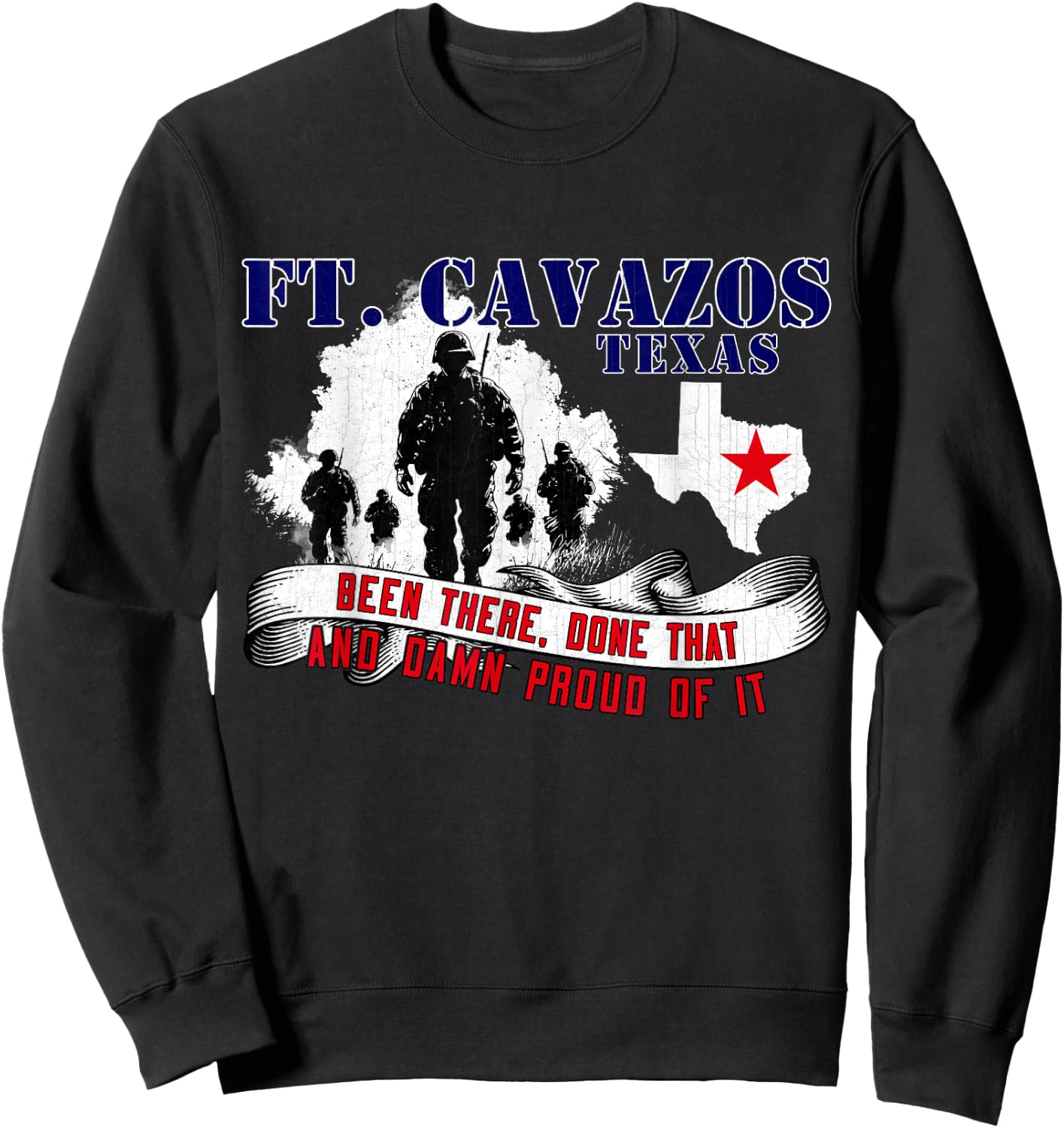 Fort Cavazos Texas US Military Base Veterans Day Sweatshirt - Sweatshirt | Black