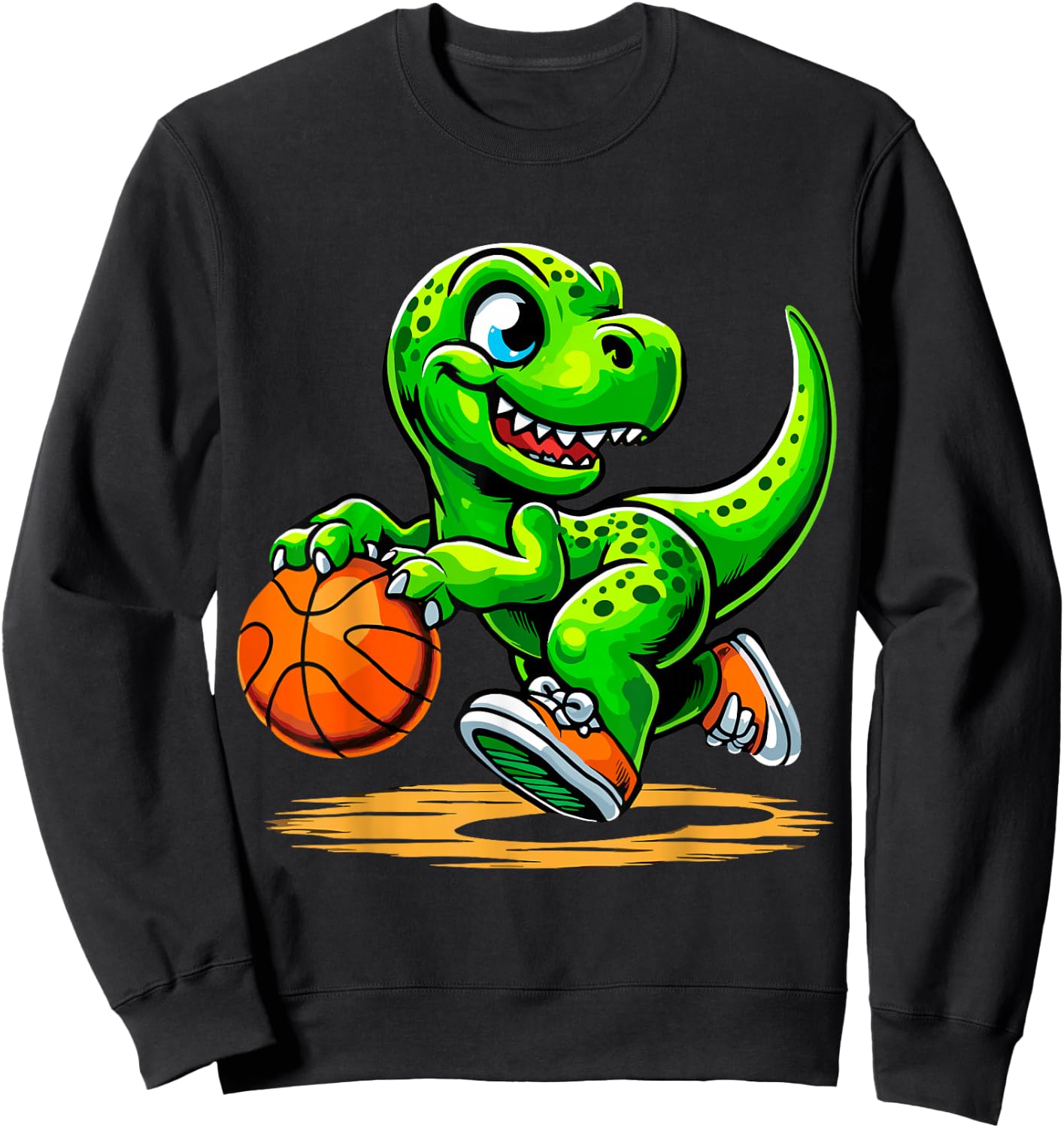 T-Rex Basketball Player Dinosaur Sweatshirt - Sweatshirt | Black