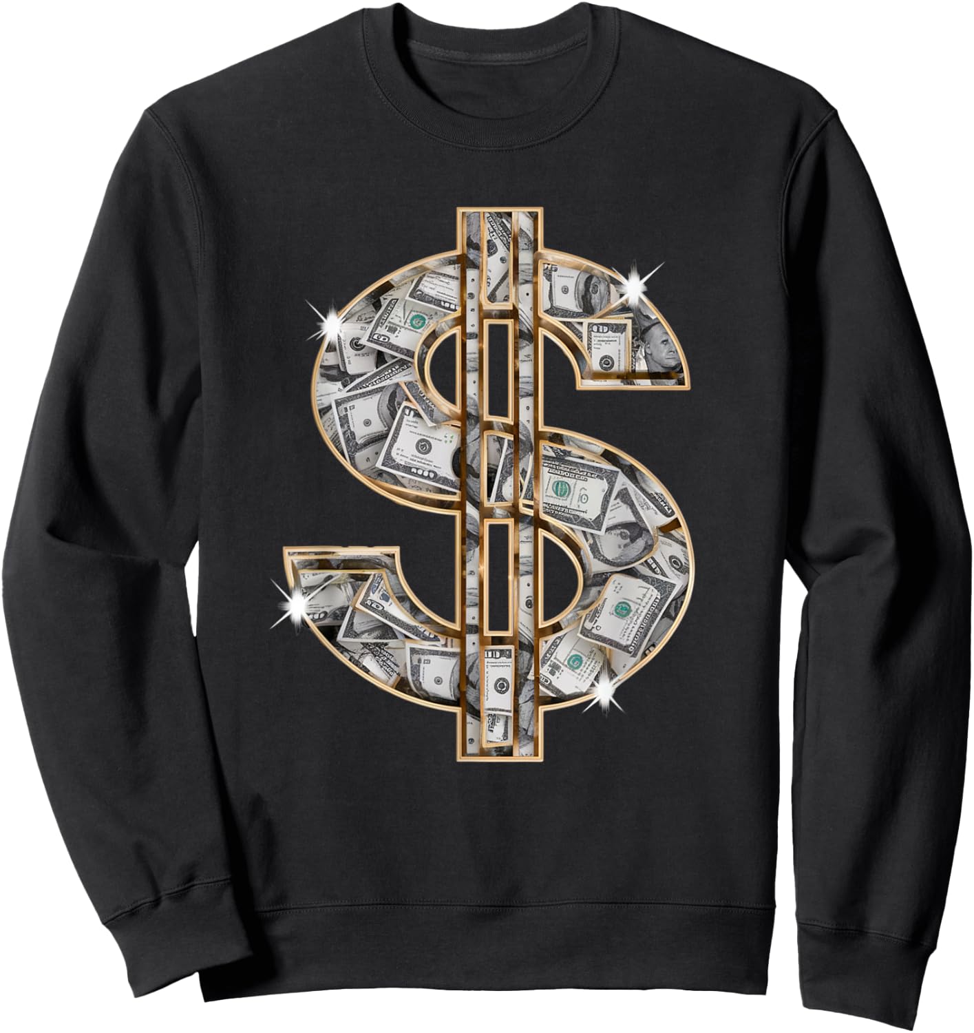 Cool As Dollar Bill Dollar Sign $ Money Hustle Hard Work Sweatshirt - Sweatshirt | Black