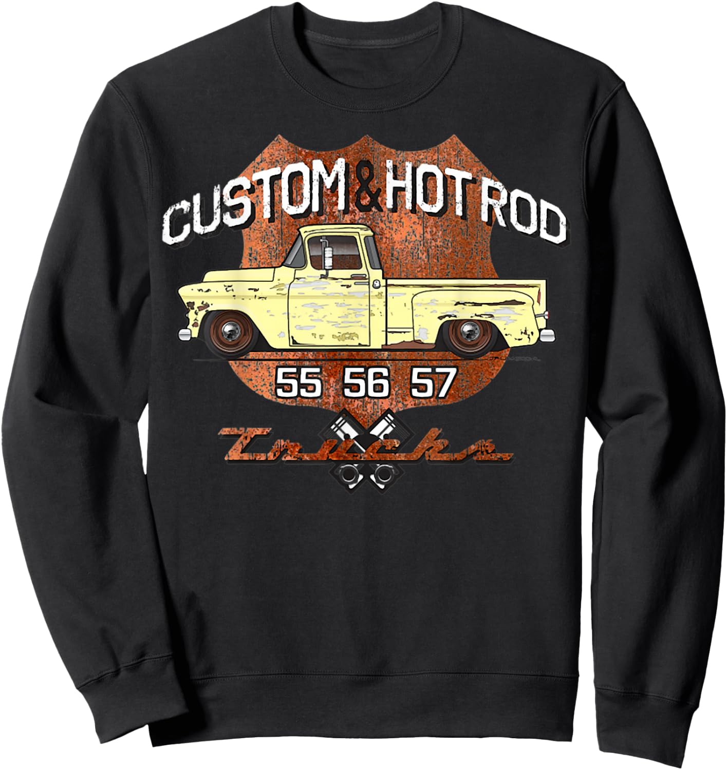 55 56 57 Chevys Truck Sweatshirt - Sweatshirt | Black