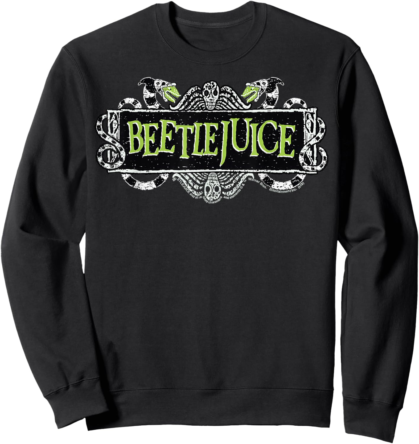 Beetlejuice Green Sign Logo Sweatshirt - Sweatshirt | Black